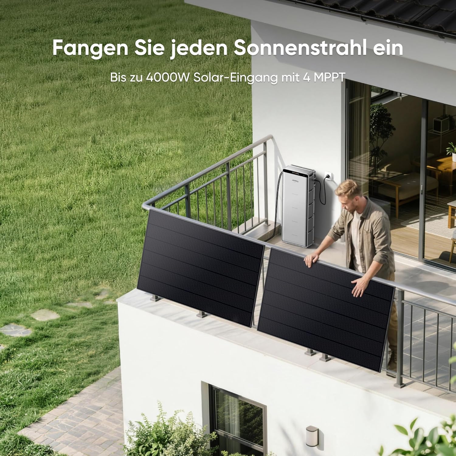 Jackery SolarVault 3 Pro Balkonkraftwerk mit Speicher, 1200 W Leistung, 4000 W PV-Eingang, 4 MPPT, erweiterbarer Solarspeicher 2,52 – 15,12 kWh, Plug & Play – Bild 2