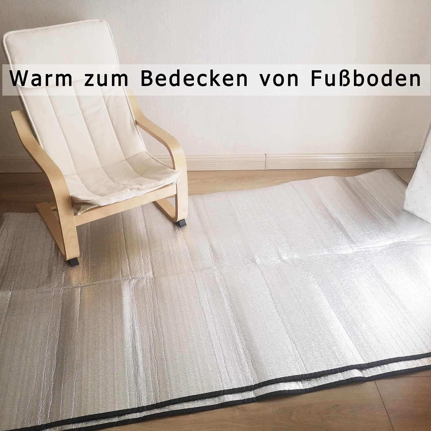 Aluminium-Isomatte, Schaumstoffmatten, 200 x 200 cm, isolierte Matte, faltbare Zeltmatte, Bodenmatte, Thermomatte, Isomatte für Camping, Aluminiumfolie, ultraleicht, silberfarben – Bild 7