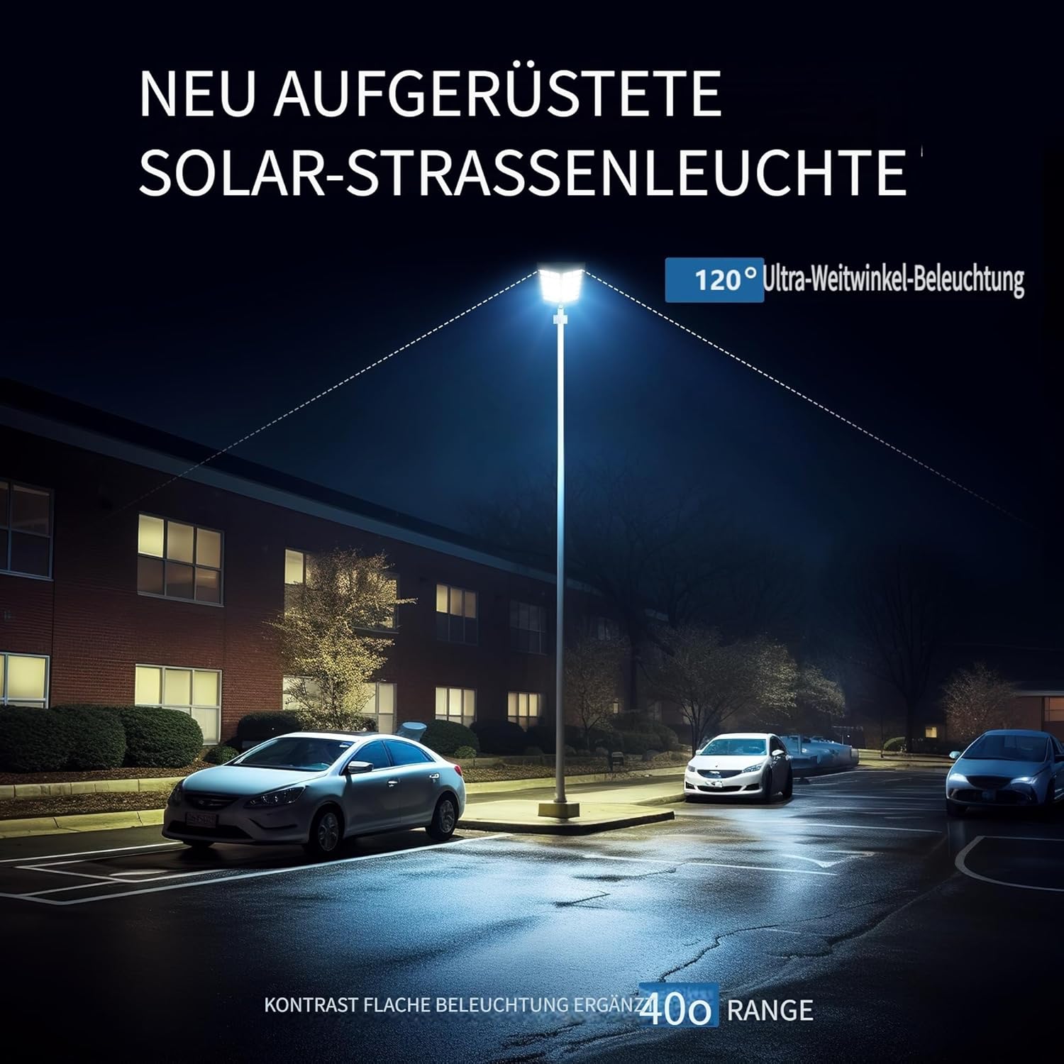 Solarleuchten für den Außenbereich mit Bewegungsmelder, 800 W, 80000 LM, IP65, wasserdicht, LED-Solarleuchten, Dämmerung bis Morgendämmerung, für Terrasse, Parkplatz, Garten – Bild 4