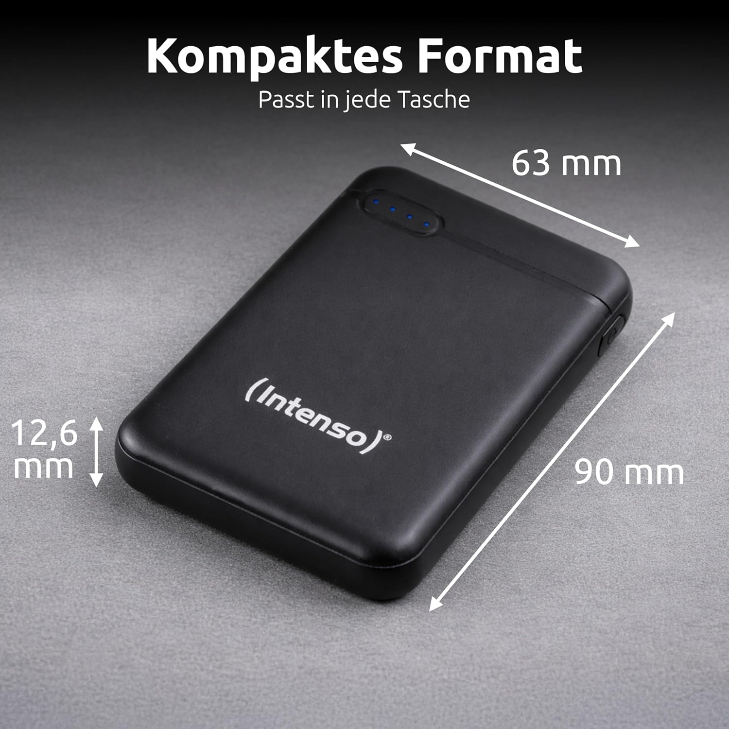 Intenso Powerbank XS 5000, tragbares Ladegerät, 5000 mAh, geeignet für Smartphone/Tablet-PC/MP3-Player/Digitalkamera, schwarz – Bild 5
