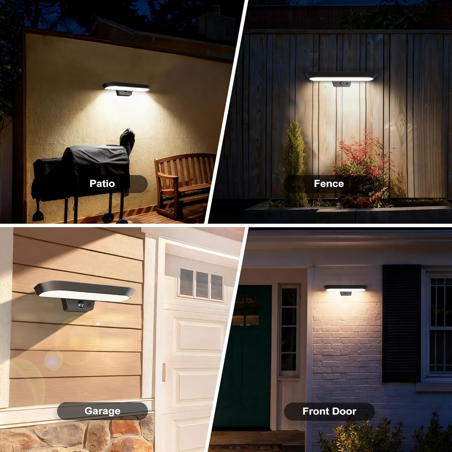 auralab Solarleuchten für den Außenbereich mit 3 Stufen Bewegungsmelder, LED Außenlampe wasserdicht, Dämmerungssensor, 4000K ovale Außenleuchte für Eingang, Vorgarten, Garage und Garten, weiß – Bild 7