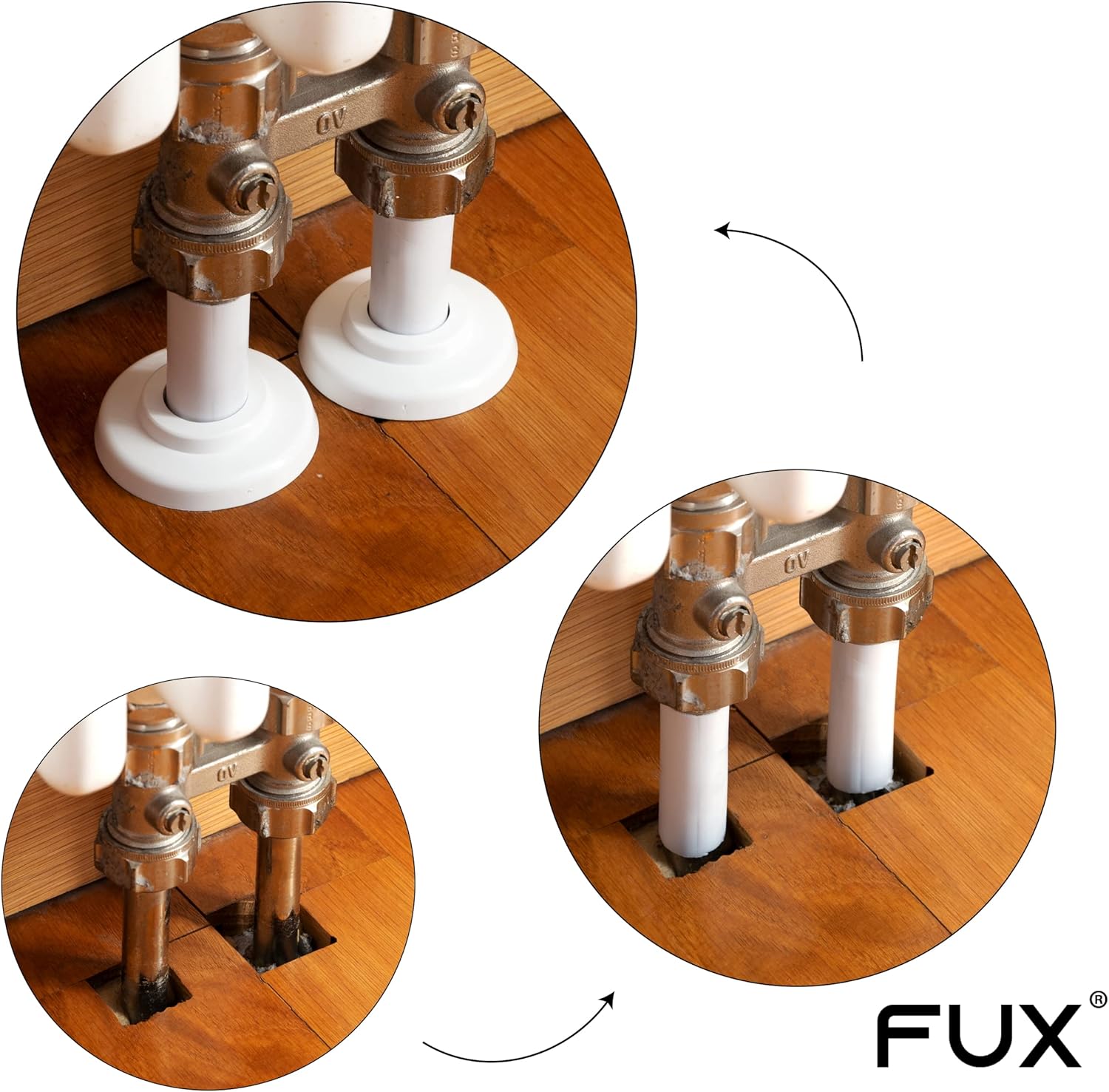 FUX 10 Stück Heizungsrohrabdeckung, Rohrabdeckung, für Rohrdurchmesser 15-18 mm, Länge: 200 mm, Rohrauskleidung für Heizungsrohre, Rohrabdeckung, Heizkörperrohrisolierung, weiß (18,5 x 0,5 x 200) – Bild 6