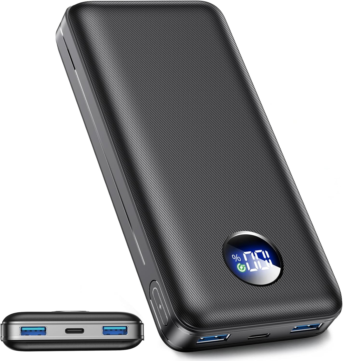 Powerbank, 26800-mAh-Powerbank, externe Handy-Akkus mit 22,5-W-Schnellladung, USB-C-Eingang und -Ausgang, PD 3.0 und QC 4.0. Kompatibel mit iPhone 17, 16, 15, 14, für Samsung Galaxy S25, Asphalt