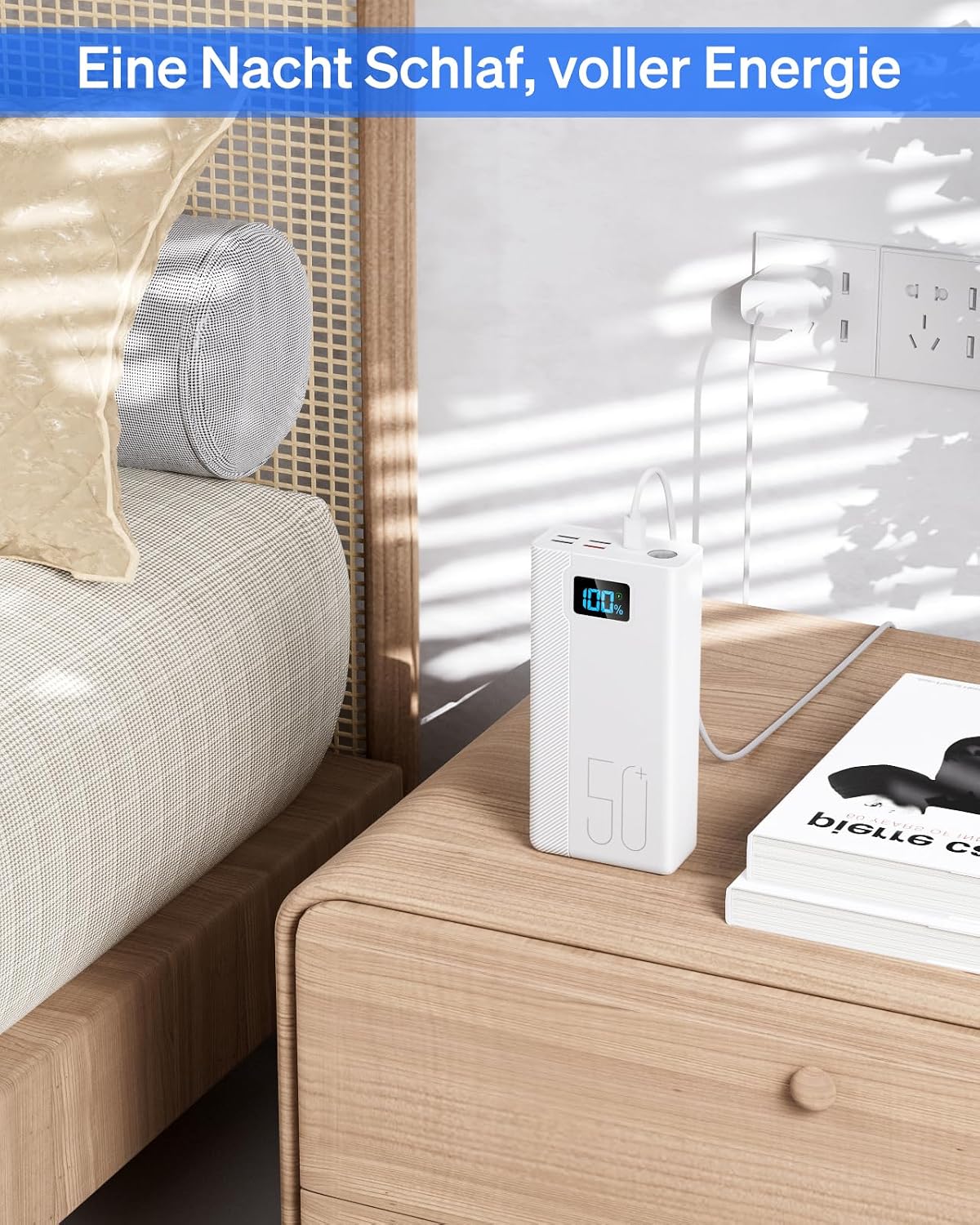 50.000 mAh Powerbank: Externer Akku mit großer Kapazität, 22,5 W Schnellladung sowie 5 Ausgängen und 3 Eingängen für MP3-Player – Bild 5