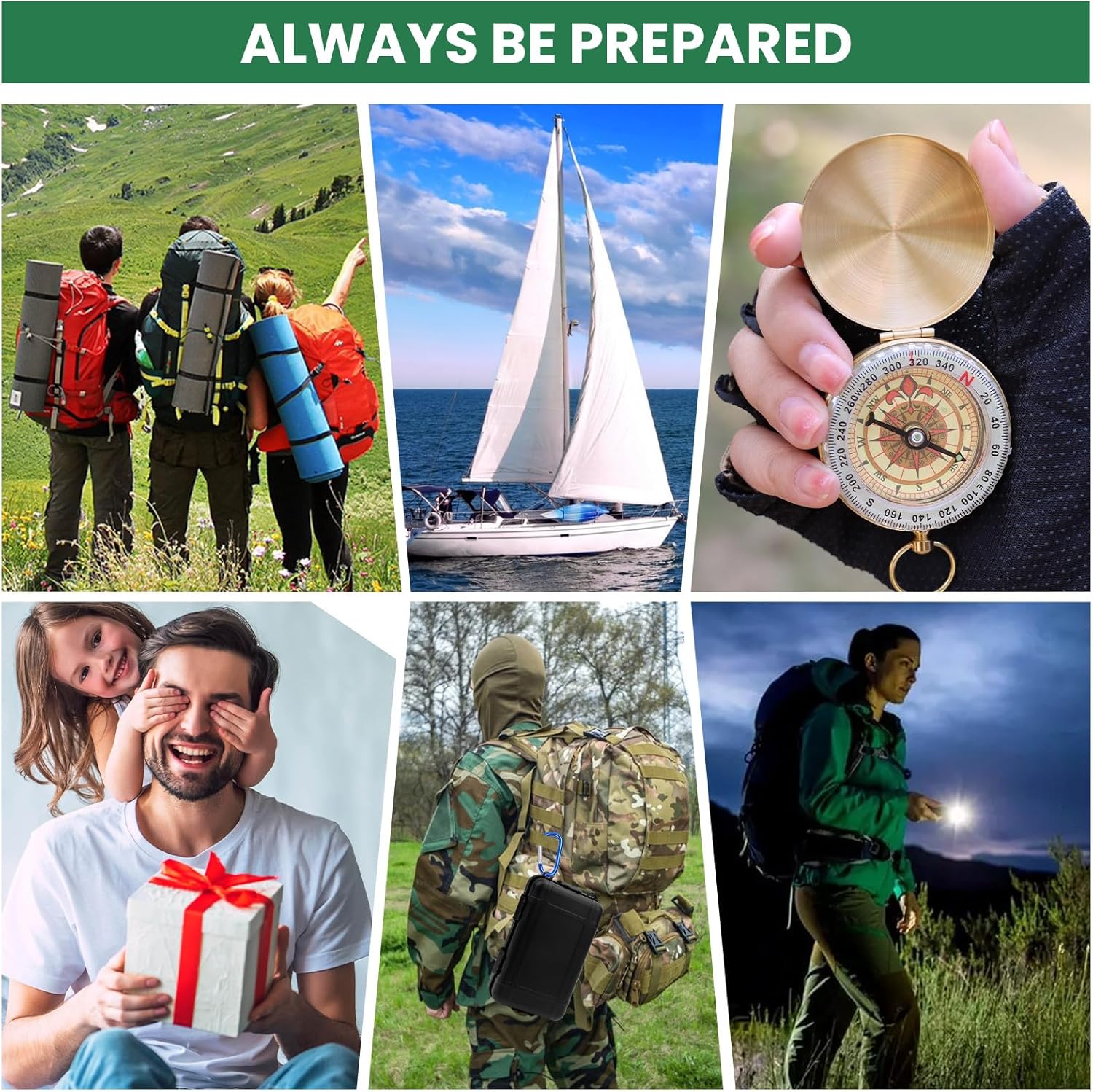 Survival Kit 25 in 1, Professionelles Notfallset Outdoor Home, Premium Set Messer Outdoor-Ausrüstung, Survival-Ausrüstung für Camping, Bushcraft, Wandern, Jagd, Abenteuer, Väter, Männer – Bild 6