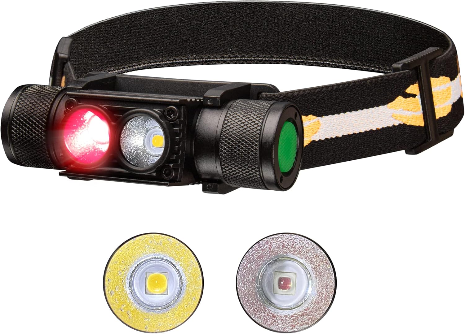 Sofirn LED-Stirnlampe mit rotem Licht, wiederaufladbare Stirnlampe D25LR, superhelles Kopflicht, USB-C-Taschenlampe, Stirnlampen mit 90 hohem CRI, hellem Weiß und 660 nm tiefrotem Licht für Joggen, Camping