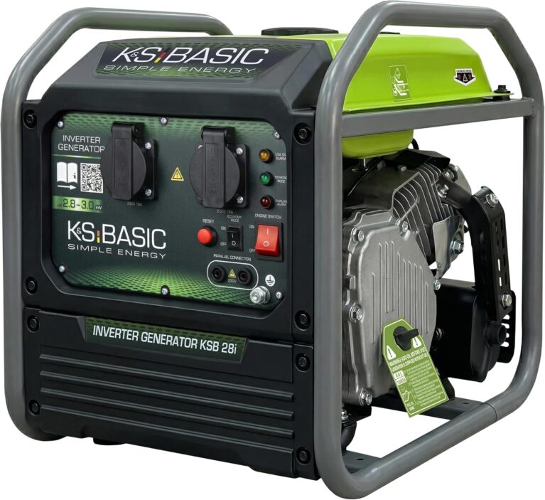 K&S BASIC 28i Inverter-Generator, 3000 W, Notfall-Benzingenerator, 230 V, reiner Sinuswellen-Stromgenerator mit Eco-Modus und Parallelbetrieb, 2,8 kW Nennleistung, tragbar für Camping