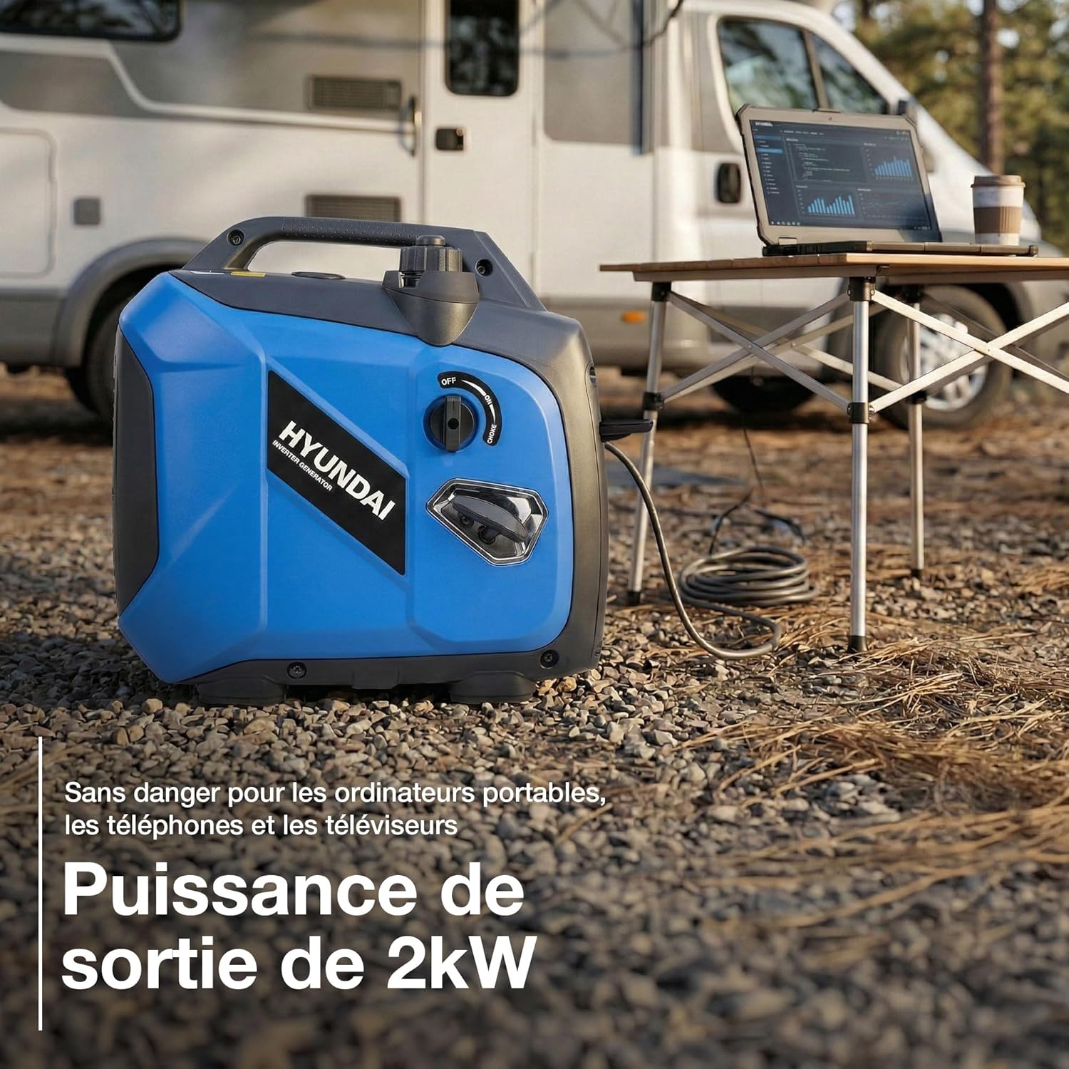 Hyundai 2000 W/1800 W kontinuierlicher Benzin-Generator mit reinem Sinus-Wechselrichter, EU-Stecker, 3 Jahre Garantie – HY2350Si-EU – Bild 7