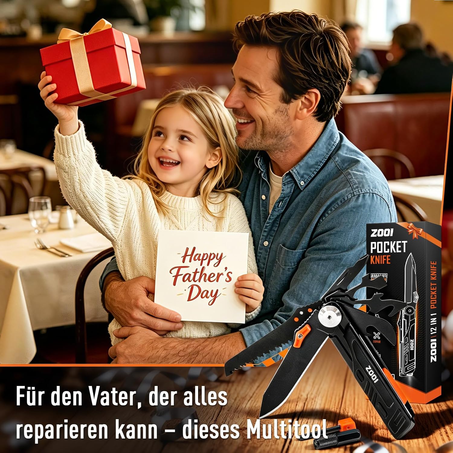 ZOOI Geschenke für Männer, 12-in-1 Multitool-Taschenmesser, Gadgets für Männer, Geschenke für Papa, Weihnachtsgeschenke für Männer, Geburtstagsgeschenk für ihn, Camping-Zubehör, Klappmesser – Bild 3