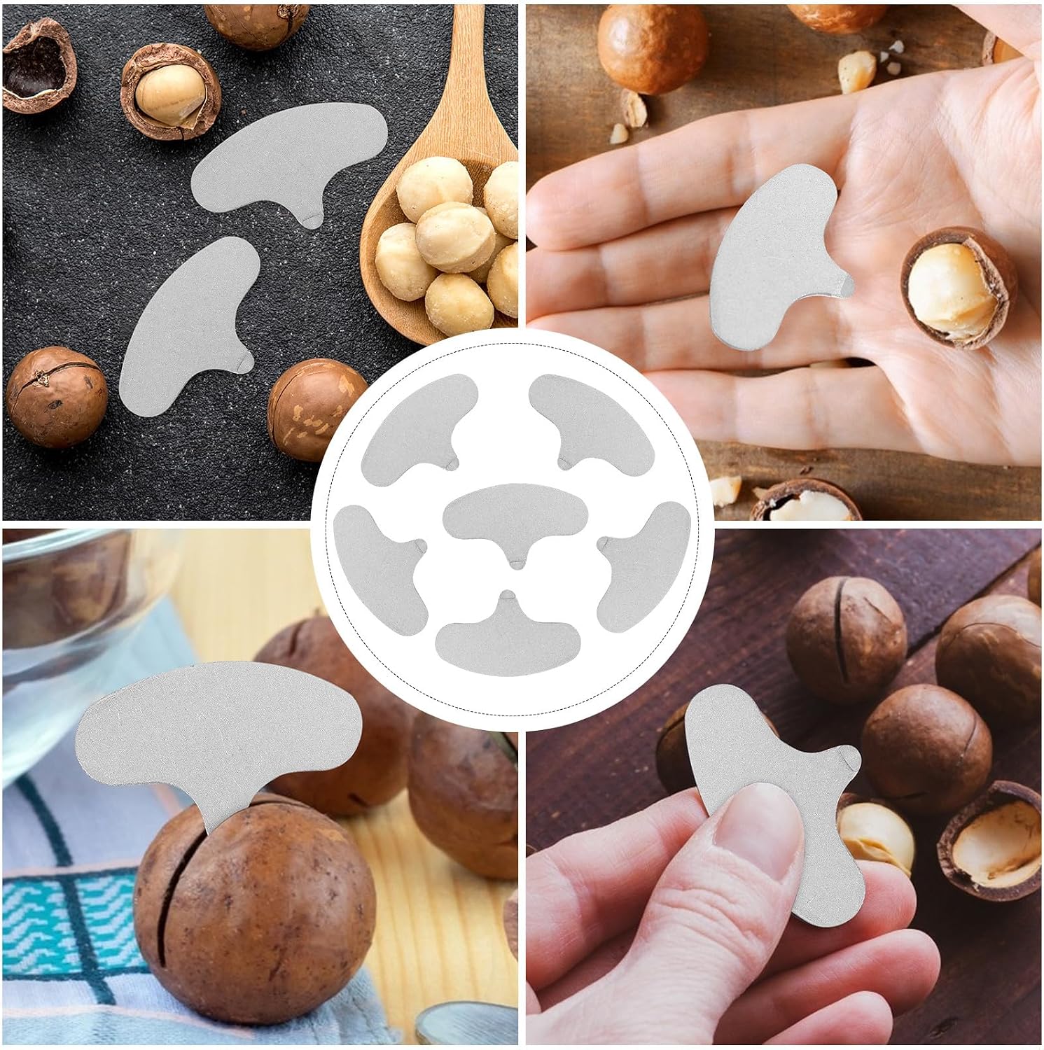TOYANDONA 50 Stück Macadamia-Nussöffner aus hochwertigem Edelstahl, leicht, praktisches Haushaltswerkzeug zum einfachen Öffnen von Macadamia-Haselnuss und Pekannuss, kompakt – Bild 6