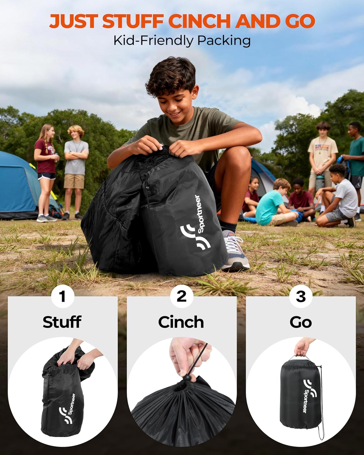 Outdoor-Schlafsack – Sportneer Schlafsack Erwachsene und Kinder – Schlafsäcke Camping-Schlafsack, Deckenschlafsack, leicht, tragbar, für Camping, Wandern – Bild 6