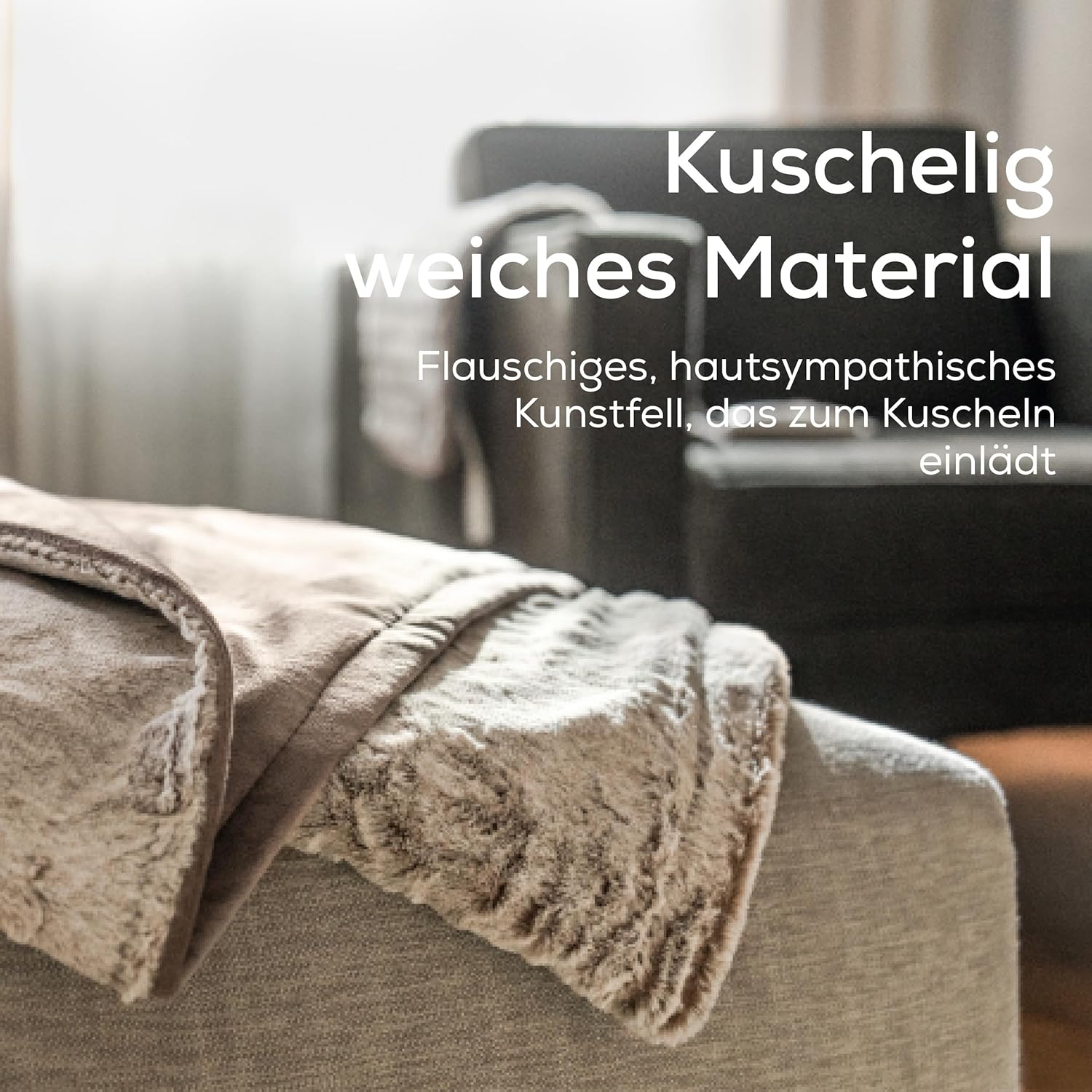 Beurer HD 75 Nordic Heizdecke, gemütliche Felloptik, 6 Temperatureinstellungen, maschinenwaschbar, mit Abschaltautomatik, Beige/Braun – Bild 3