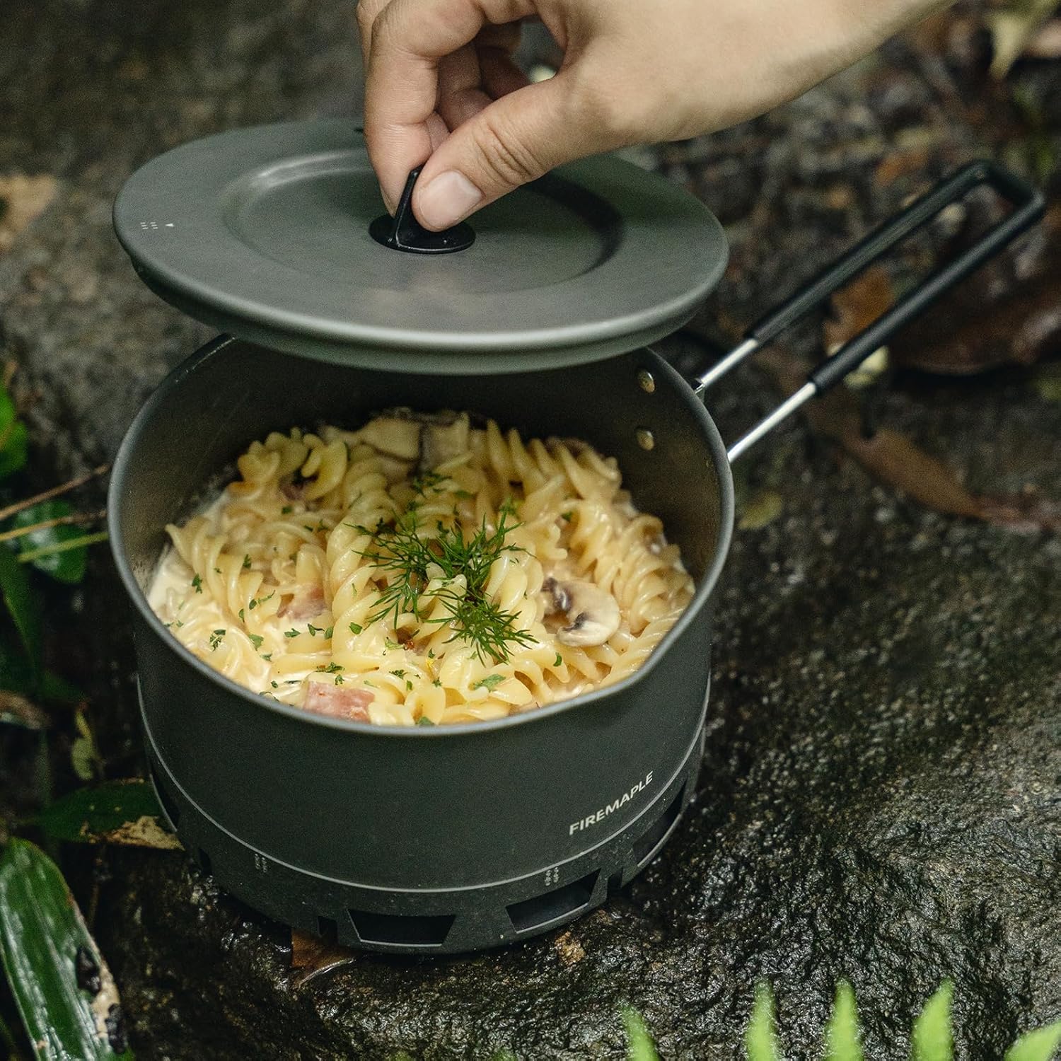 Fire-Maple Petrel Ramen 800 ml Aluminium-Campingtopf mit hitzebeständigem Griff, kompakt, leicht und tragbar für Wandern, Trekking und Kochen im Freien – Bild 4