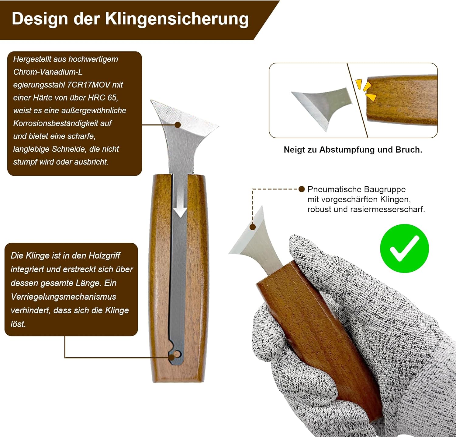 23-teiliges Schnitzwerkzeug-Set, Schnitzset für Heimwerker, Anfänger, professionelles Holzschnitzwerkzeug-Set für Erwachsene und Anfänger, inklusive Inspiration und künstlerischer Anregung – Bild 3