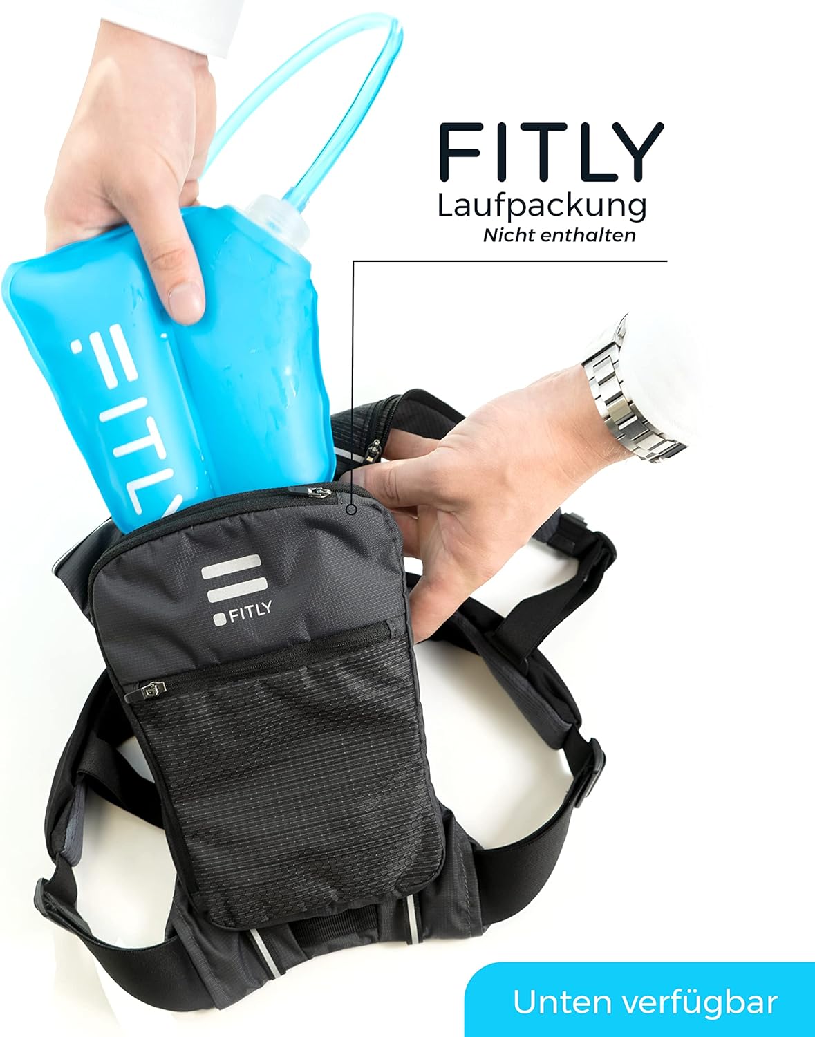 FITLY faltbare Wasserflasche – ideal zum Laufen, Wandern, Radfahren – Laufwasserflasche für Outdoor-Sportarten – Sportflasche zum Wandern – Wasserflasche für Trinkrucksack – Bild 4