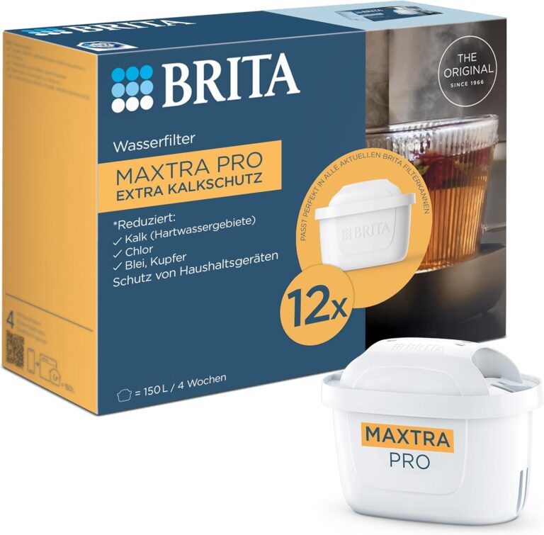 Brita Maxtra Pro Wasserfilterkartusche Extra Kalkschutz Jahrespaket | 12er-Pack Original-Ersatz-Wasserfilter für BRITA-Krüge. Filtert Kalkablagerungen. Ultimativer Geräteschutz. Heißgetränke-Spezialist
