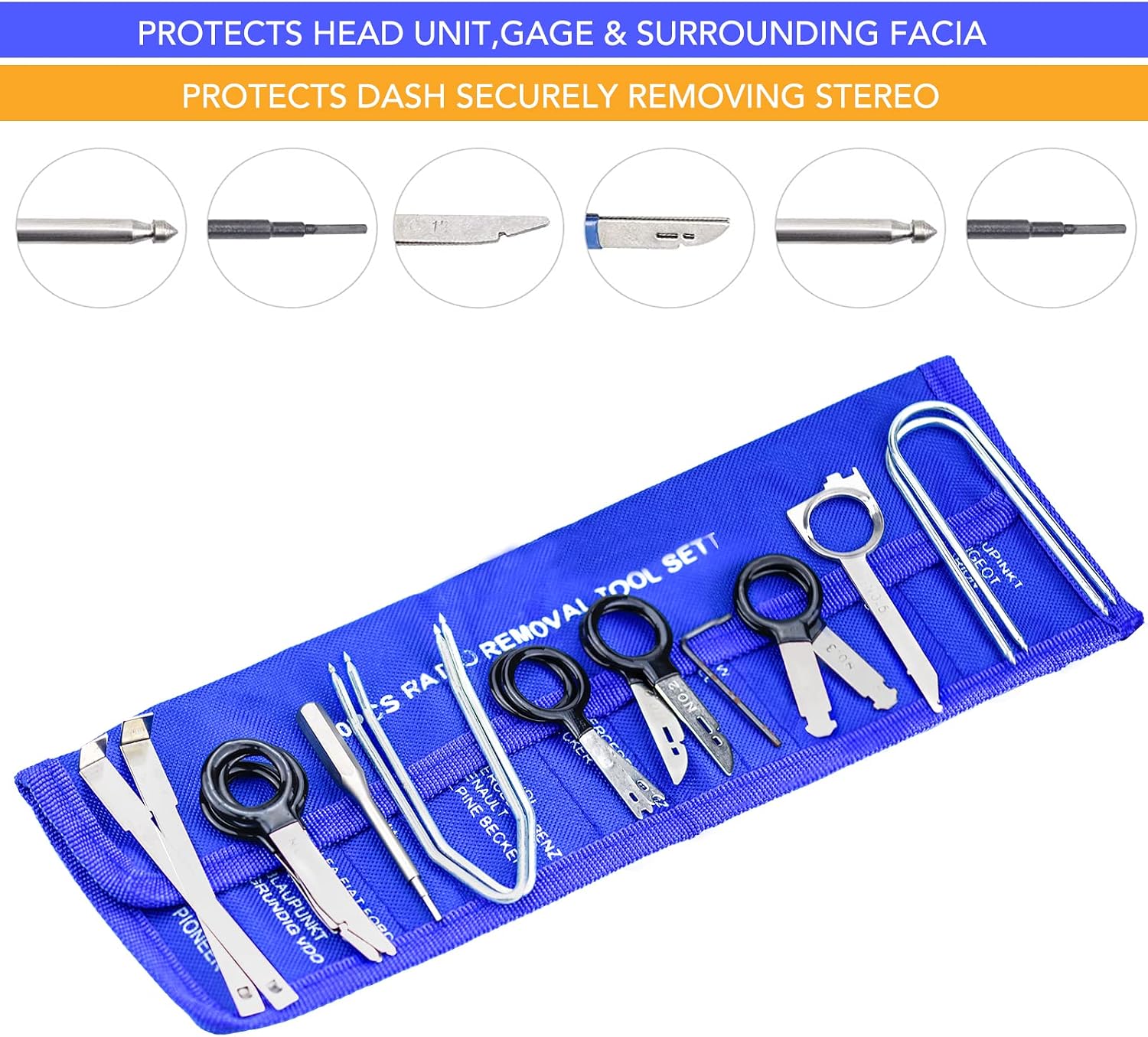 20-teiliges Universal-Autoradio-Ausbauwerkzeug, Autoradio-Entriegelungswerkzeug, Auto-Demontagewerkzeug, Radio-Einbau-Entfernungswerkzeug-Set – Bild 4