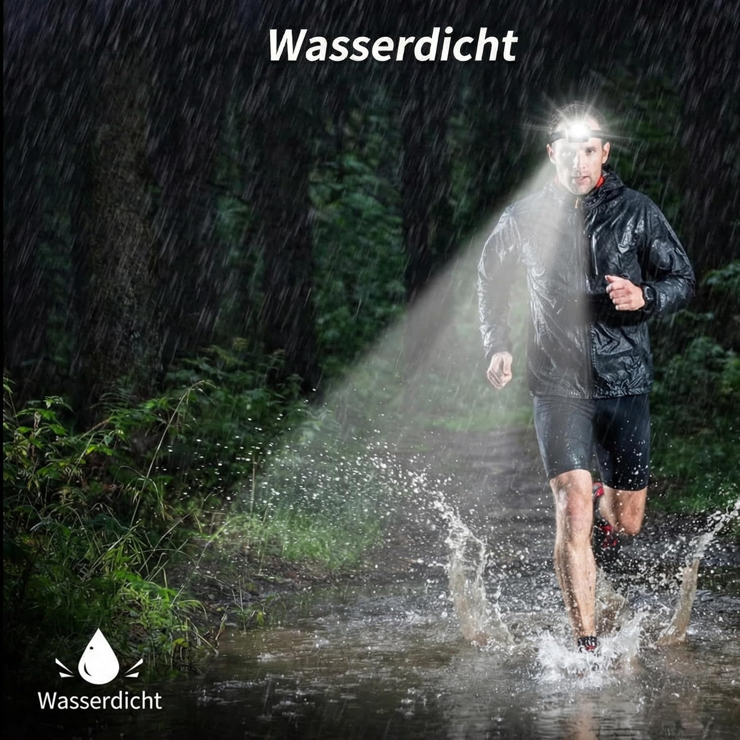 SibErg T66 LED Stirnlampe Joggen & Wandern – Ultraleicht 71 g mit Rotlicht- & Bewegungssensor – Wiederaufladbarer USB-C, 1200 mAh Akku (30 Stunden Laufzeit) – Dimmbare Stirnlampe Wasserdicht – Bild 3