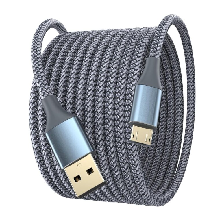 Micro-USB-Kabel 4 m, PS4-Controller-Ladekabel, extra langes 15-ft-Kabel, geflochtenes Ladegerät, kompatibel mit Kindle-Android-Telefonen und anderen Micro-USB-Geräten