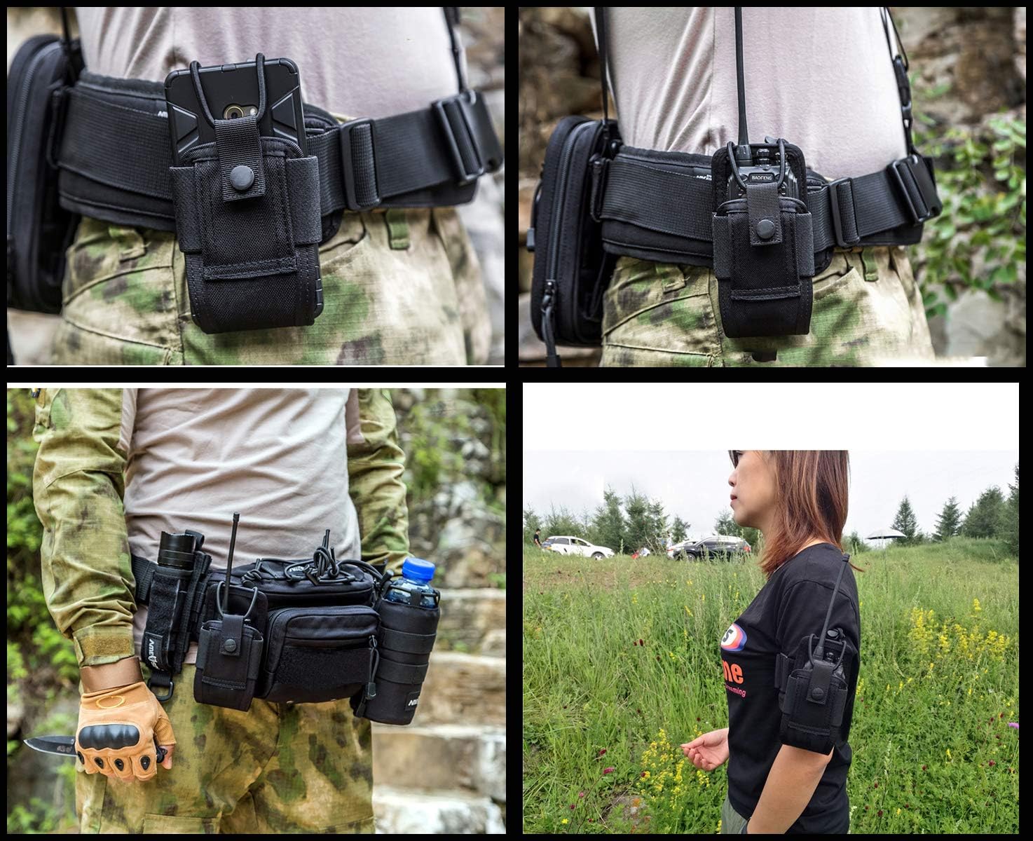 Kyrio Molle Funkgerät-Halterung, taktische Walkie-Talkie-Tasche für Dienstgürtel, GPS-Radio-Holster-Tasche, Jagd-Intercom-Tasche, Interphone-Tasche – Bild 7