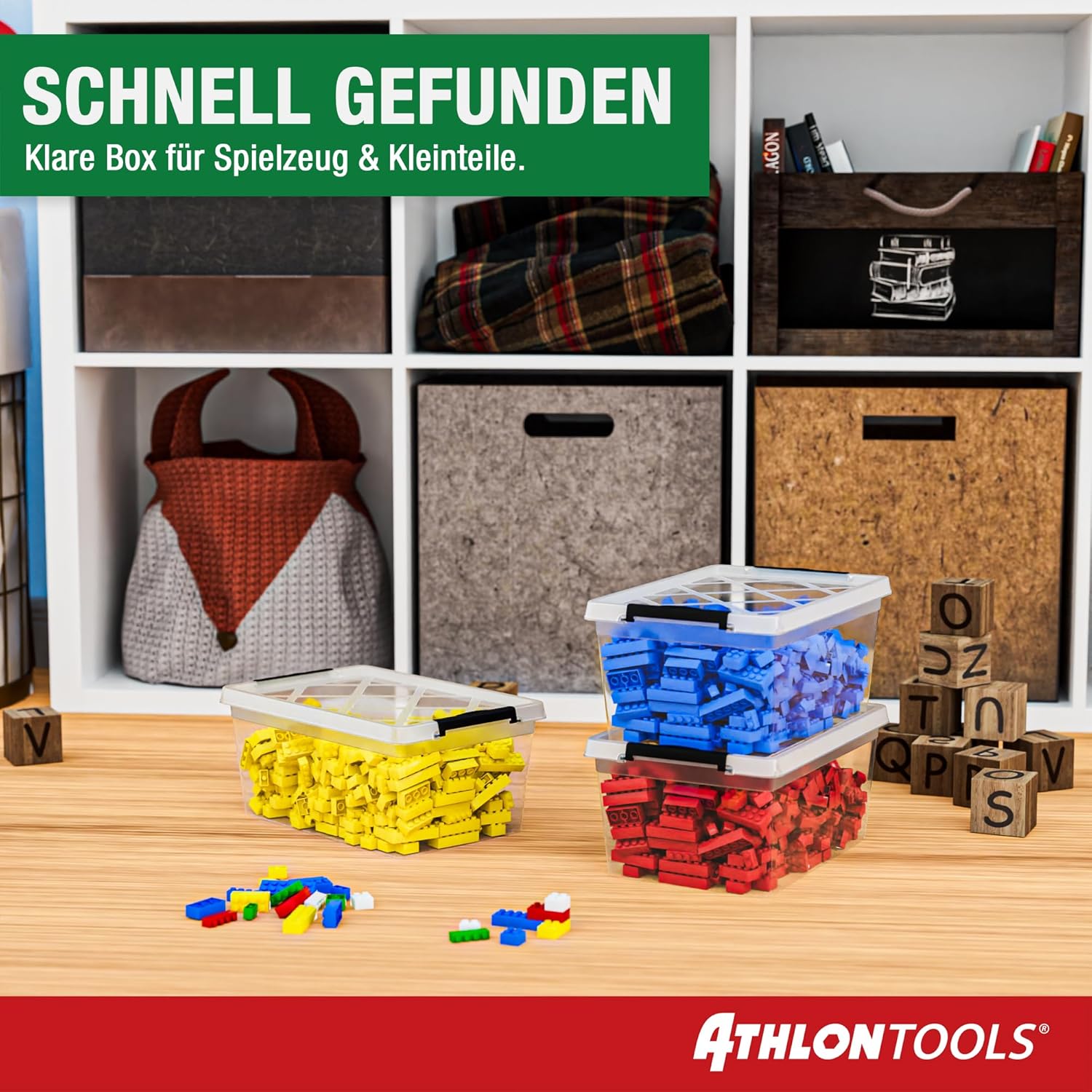 ATHLON TOOLS 10er Set 5L Aufbewahrungsboxen mit Deckel, klein, 100% lebensmittelecht, BPA-frei, Kunststoffbox mit Deckel, stapelbar, Aufbewahrung & Organisation, Kunststoff-Stapelboxen aus neuem Material – Bild 7