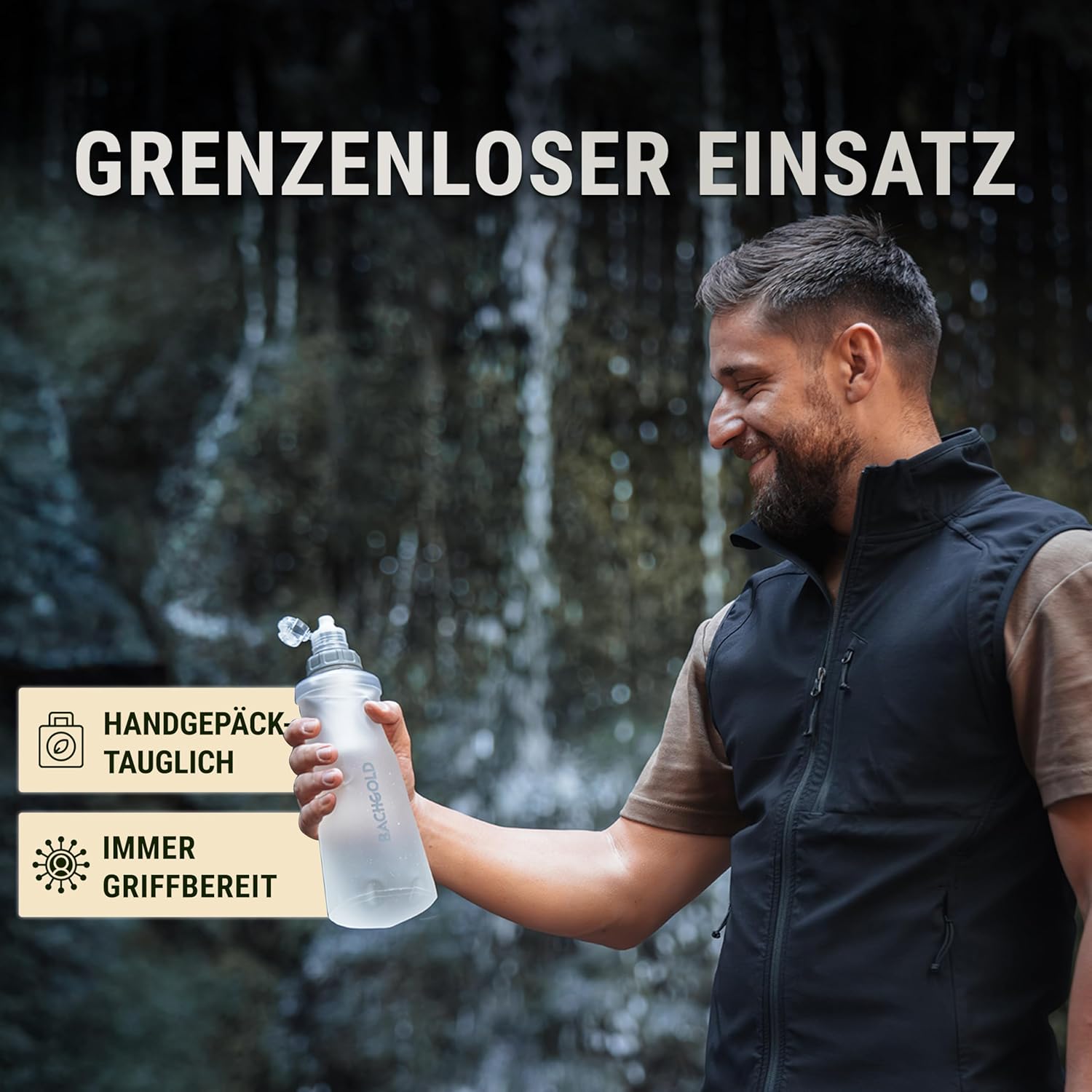 Bachgold Squeeze Outdoor Wasserfilter, Ultraleichter Wasserfilter (weiß) mit 500 l Fassungsvermögen, entfernt Bakterien, Viren & Mikroplastik, für Camping, Survival, Notfall, Bushcraft (weiß, 1000 ml) – Bild 7