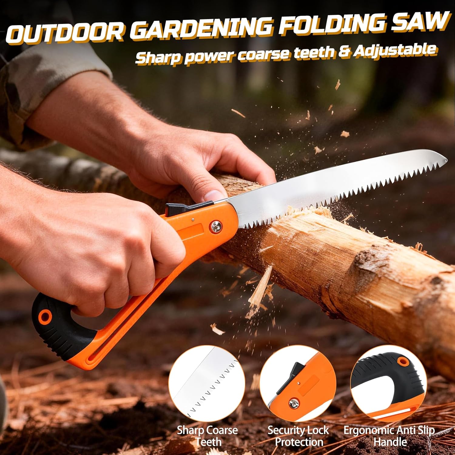 6-in-1 Outdoor-Axt-Überlebensset, Überlebensmesser & Outdoor-Werkzeug-Set, Überlebensausrüstung mit Klappsäge, Klappschaufel, Feuerstahl, Geschenke für Männer, Camping, Abenteuer, Wandern im Freien – Bild 5