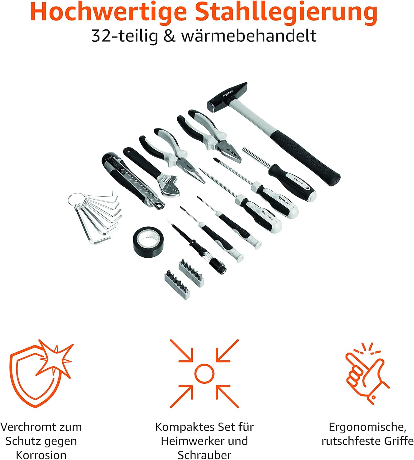 Amazon Basics – Haushaltswerkzeug-Set, 32-teilig – Bild 4