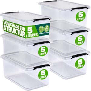 Deuba 6 x Aufbewahrungsbox mit Deck...