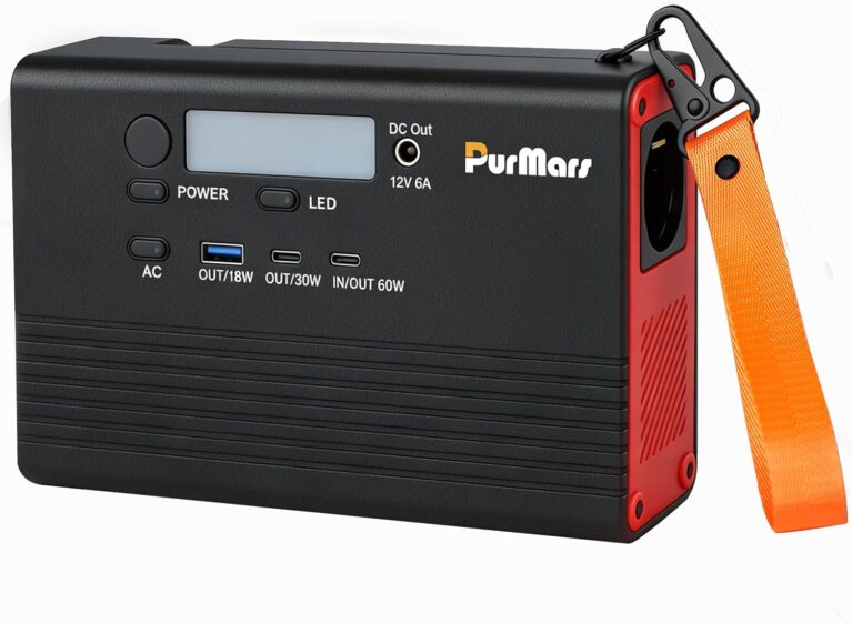 Tragbares Kraftwerk, 28800 mAh/92 Wh Powerbank mit 230 V AC-Ausgang, unterstützt 60 W PD-Schnellladung, 1,2 kg leichtes Design, geeignet für Flugzeuge, geeignet für Camping, Reisen und