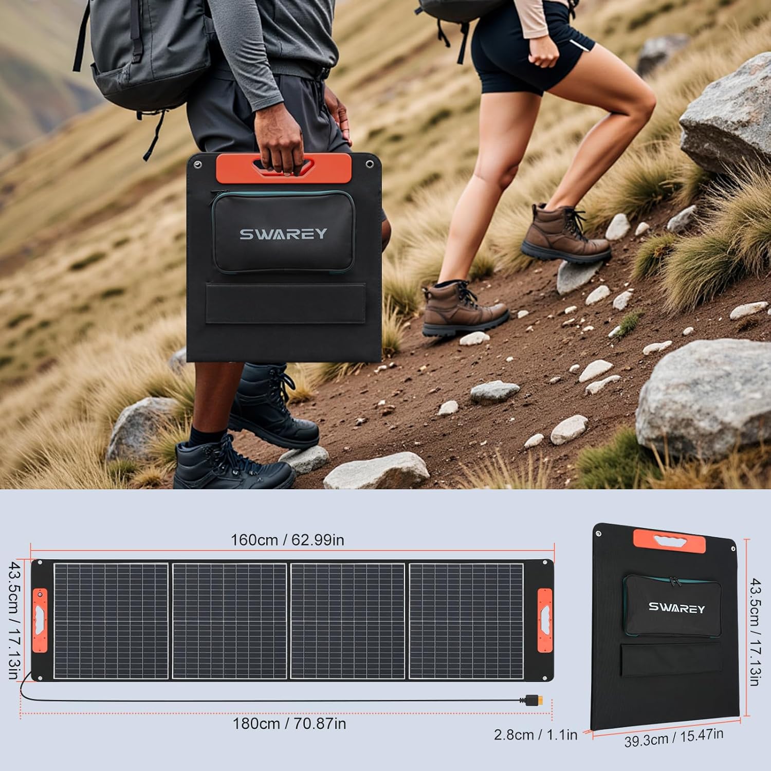 Tragbare Power Station S160 mit 100 W Solarpanel, 222 Wh Solargenerator, 300 W (600 W Peak) AC-Ausgang, 65 W USB-C-Anschluss für Camping, Reisen, Wohnmobil – Bild 8