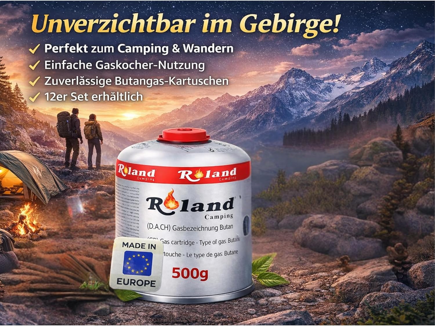 Roland Camping Gaskartusche Schweißbrenner Schraubventil EN-417 Weber Grill (6 x 500 g) – Bild 6