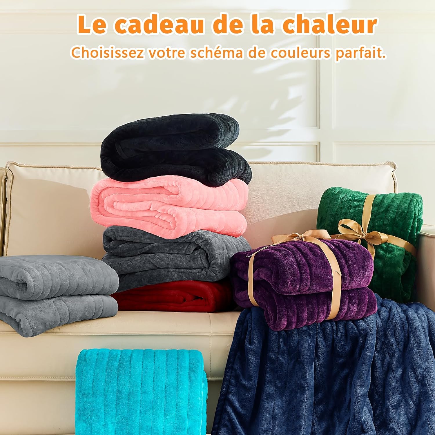 BOMOVA Heizdecke, Wärmedecke mit Abschaltautomatik, Kuscheldecke, flauschige Weihnachten, 10 Heizstufen und 5-Stunden-Timer, Geschenke für Frauen, Weihnachtsdekoration fürs Bett, Couchdecke, 130 x 180 cm, Seeblau – Bild 6