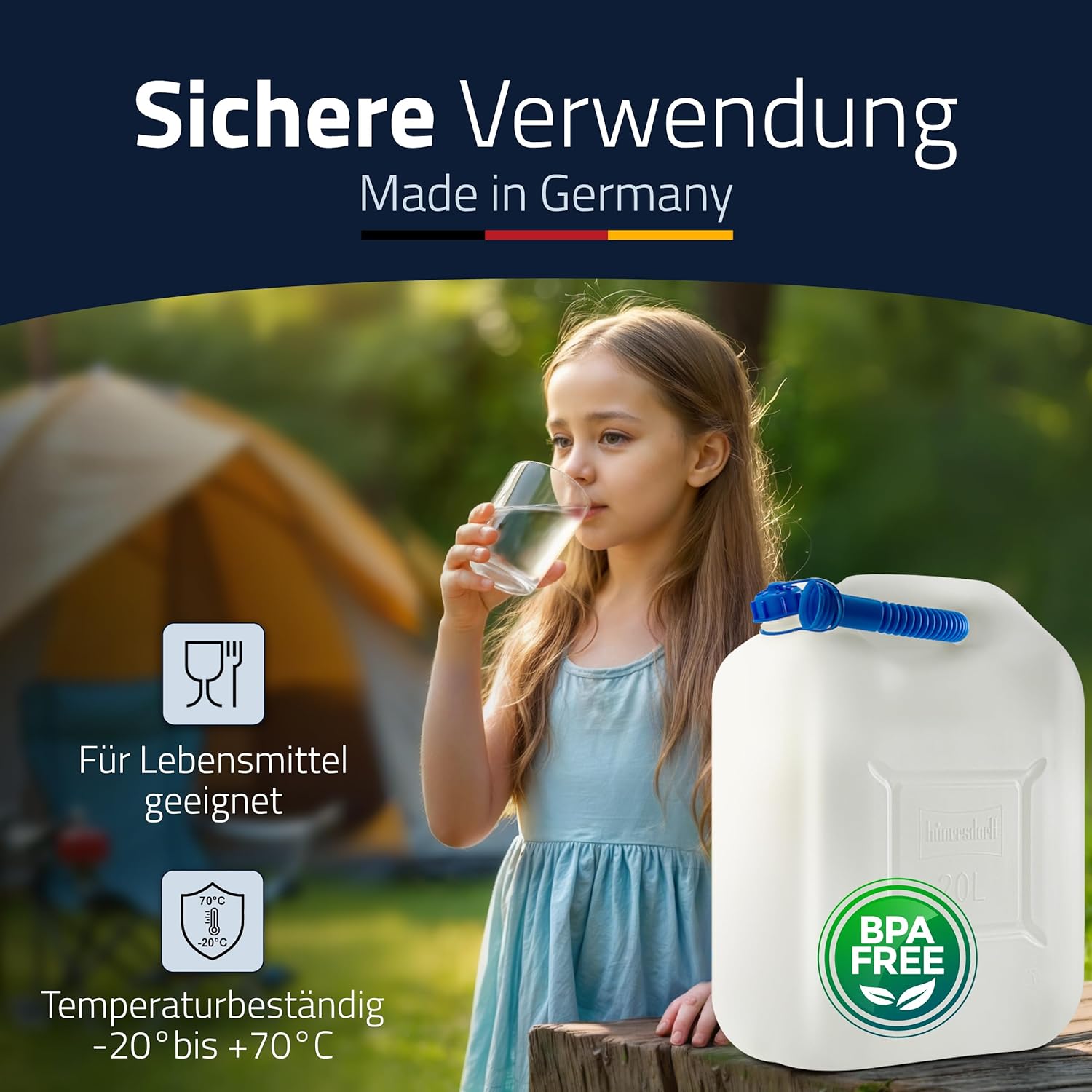 Hünersdorff Wasserbehälter Eco 22 Bin aus hochdichtem Polyethylen, 1 Stück, natur, 817600 – Bild 4