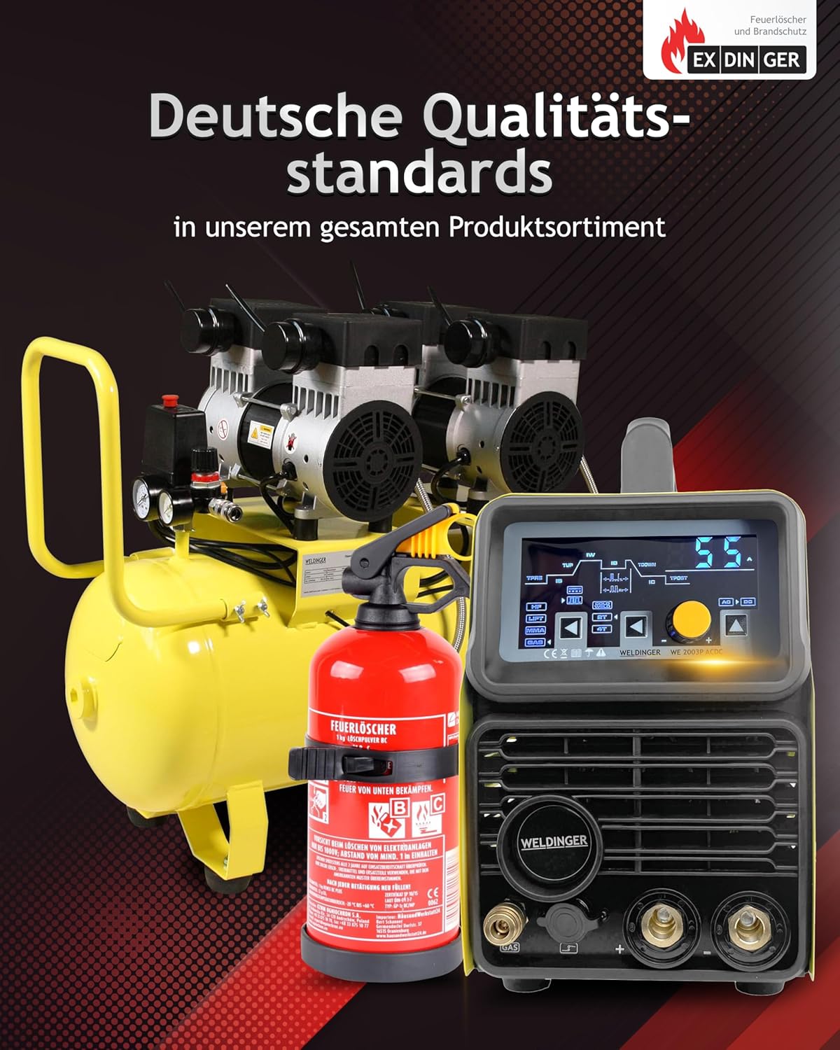 EXDINGER BC Pulver Auto Feuerlöscher 1 kg (Ladelöscher GP-1Z BC Halter Sicherheitskeil) – Bild 8