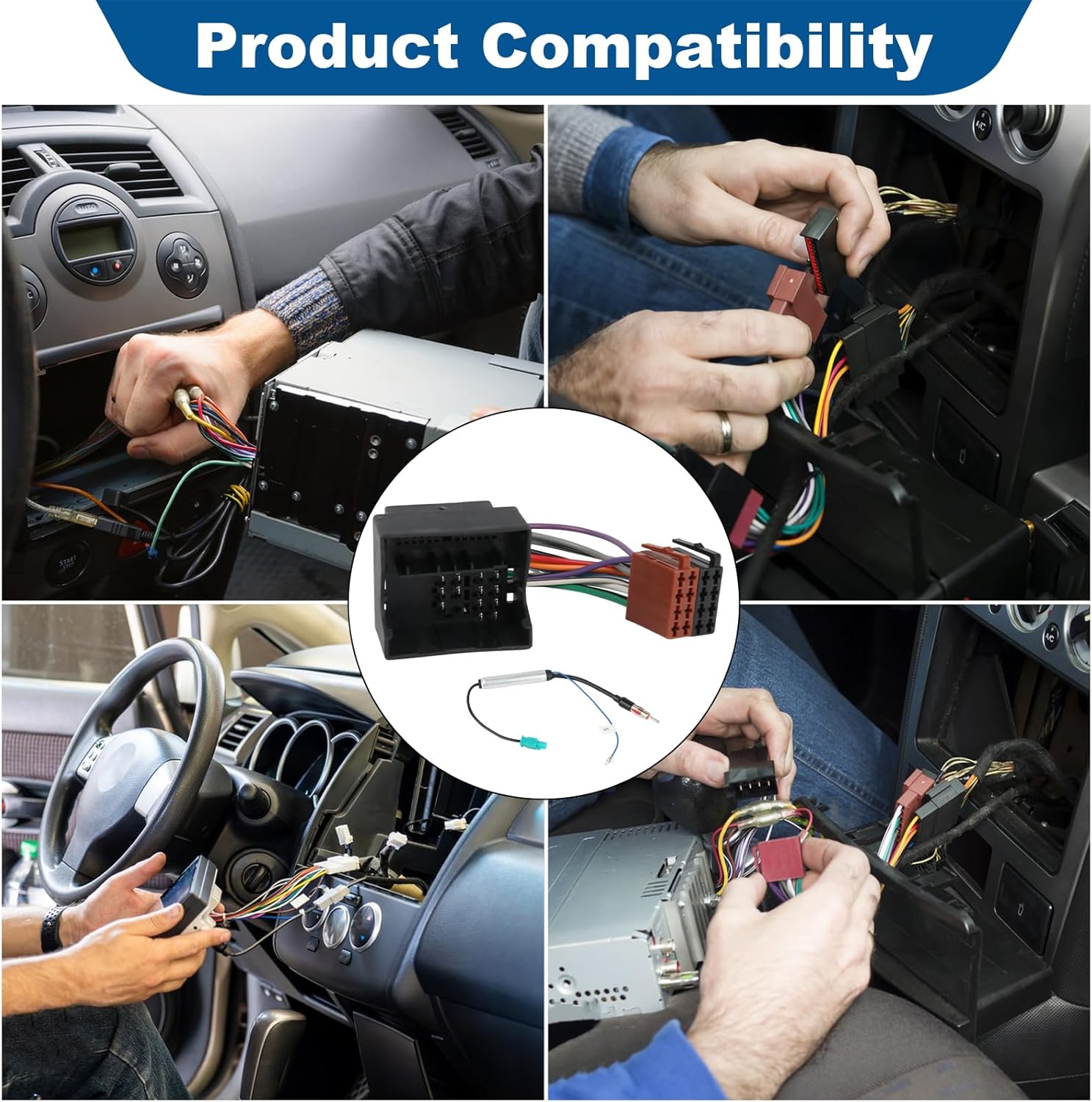 Radioadapter Quadlock auf ISO mit CAN Bus Fakra auf DIN Set Autoradio Adapterkabel Radioadapter Set Adapterkabel für VW Audi Skoda Seat Golf 5 6 Polo 9N Antennenadapter mit Phantomspeisung – Bild 6