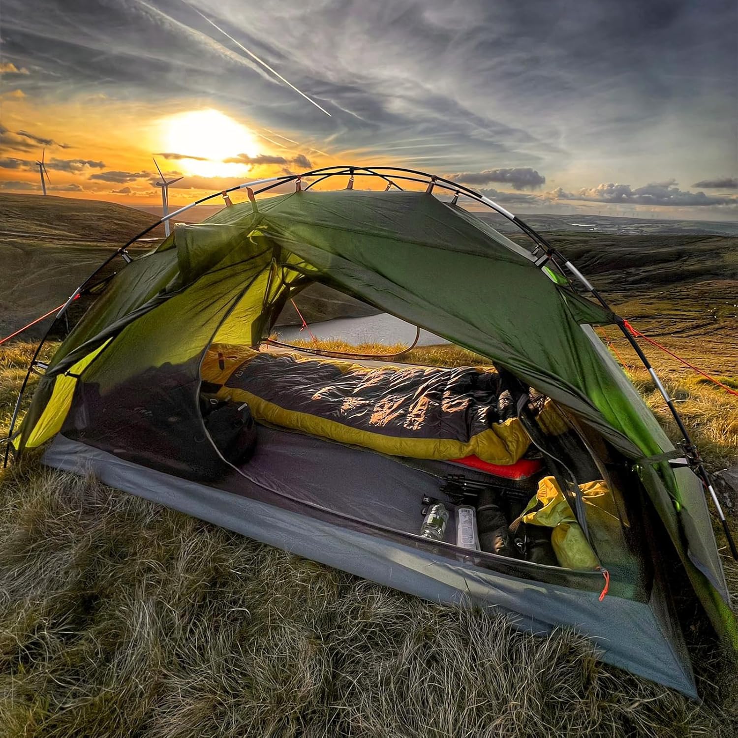 Night Cat Camping Zelt 2 Personen: Wasserdichtes Campingzelt 2 Man Zente Zwei Schichten Einfache Einstellung Leicht Für Trekking Wandern Garten – Bild 3
