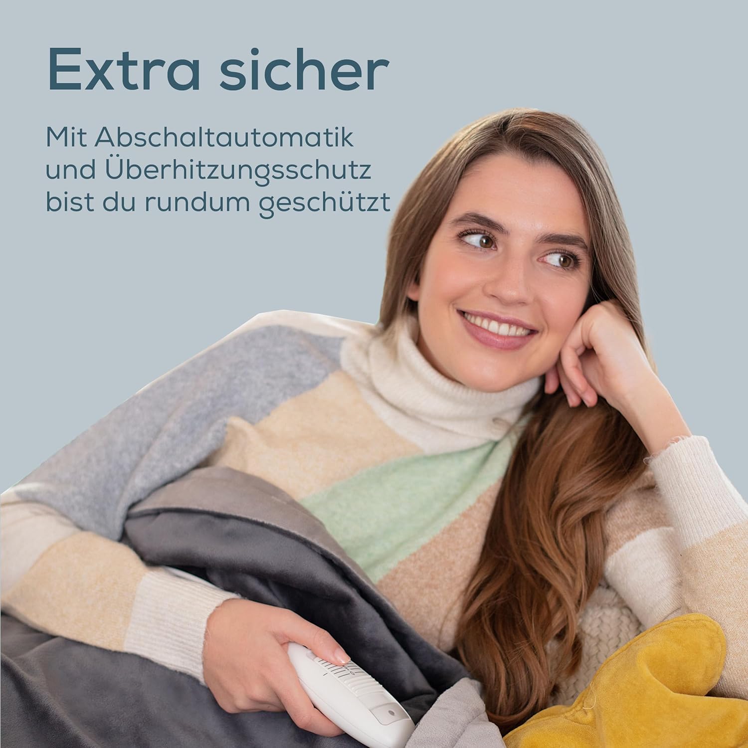 Beurer HD 75 Dunkelgraue Heizdecke, kuschelig weiche Wärmedecke, 6 Temperaturstufen, maschinenwaschbar, mit automatischer Abschaltung und besonders sicher, dunkelgrau, 180 x 130 cm – Bild 5