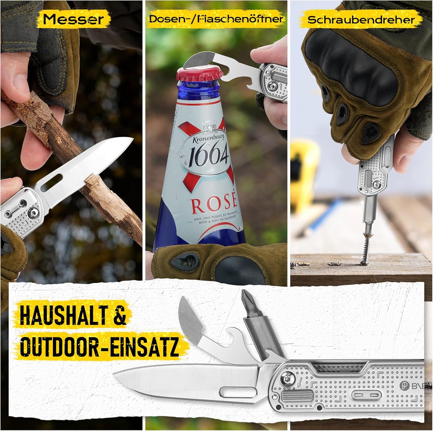 BIBURY Geschenke für Männer, Multitool EDC Taschenmesser, Survival Messer Edelstahl, Messer Outdoor, Papa Geschenk, Geburtstagsgeschenk Gadgets für Männer, Adventskalender Füllung Geschenke Männer – Bild 6