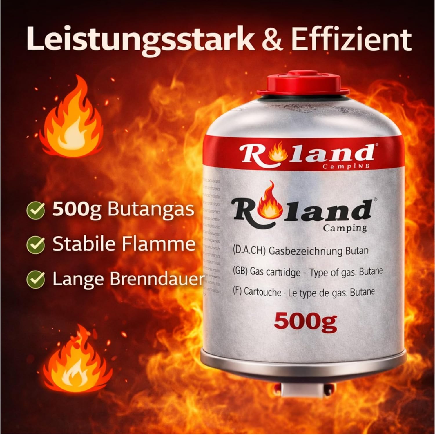 Roland Camping Gaskartusche Schweißbrenner Schraubventil EN-417 Weber Grill (6 x 500 g) – Bild 3