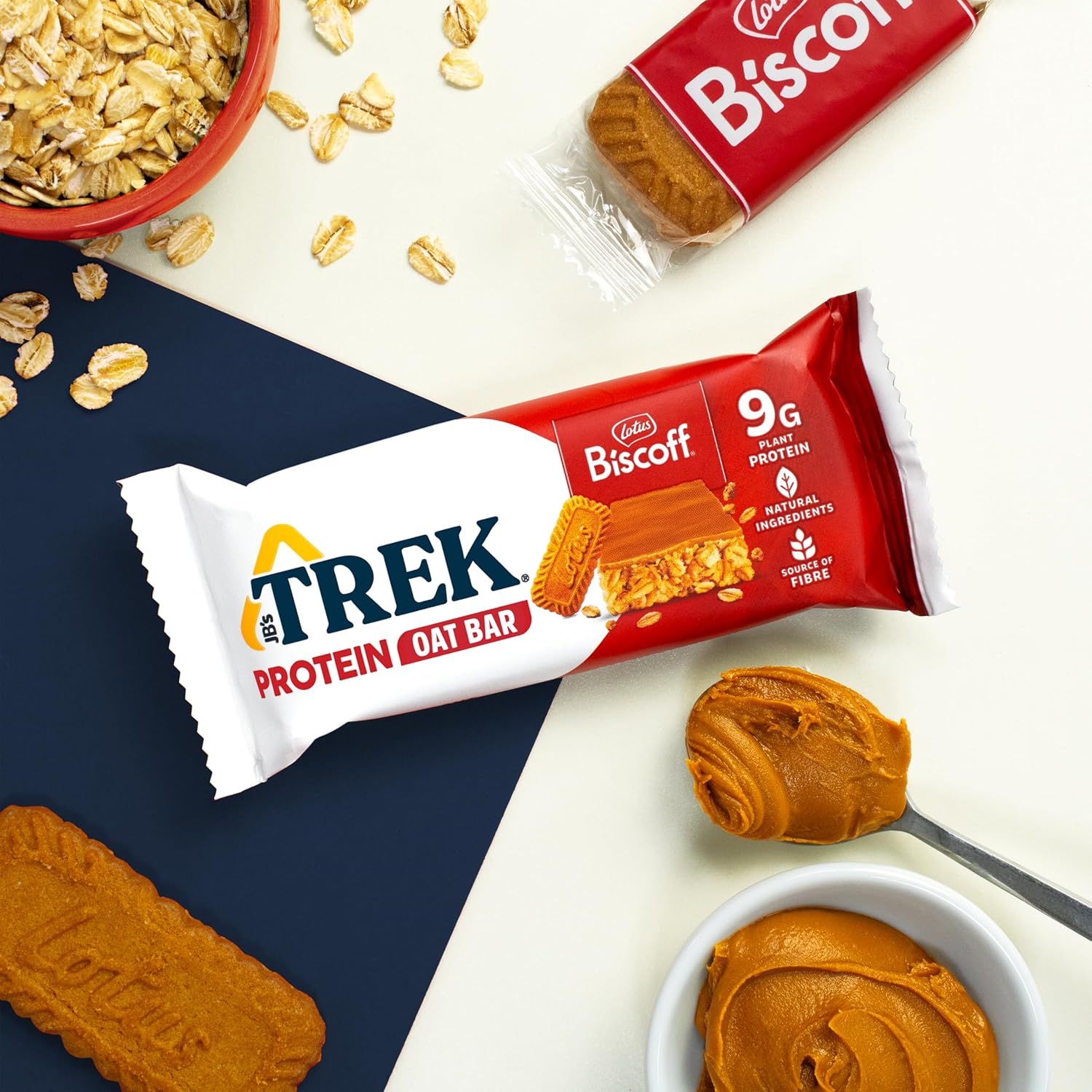 JB's TREK Protein Oat Bar, Biscoff, pflanzliches Protein, vegan, 16 x 50 g Riegel, 800 g – Bild 4