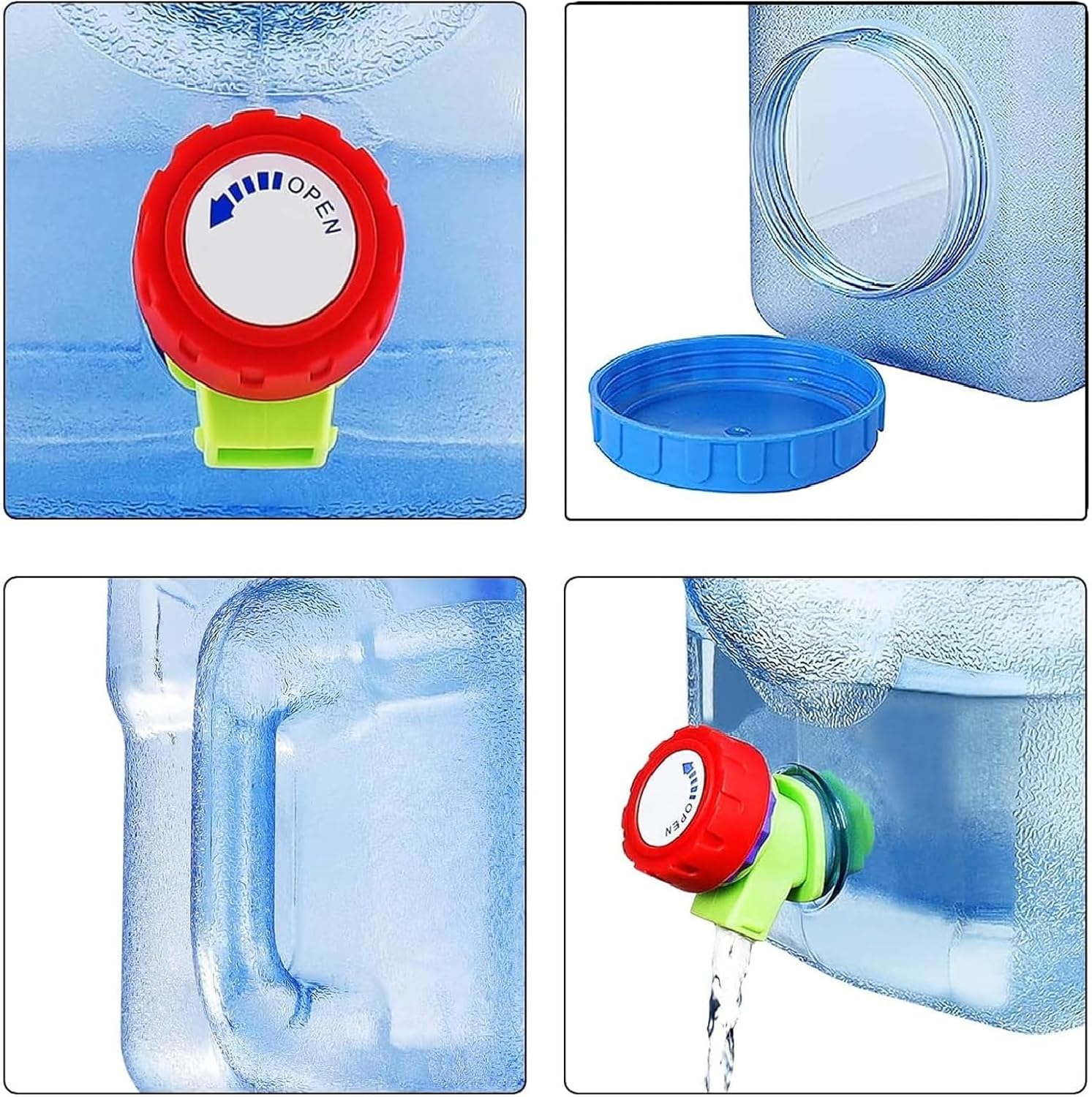 Trintion Wasserkanister mit Wasserhahn und Schraubdeckel, Wasserbehälter, Trinkwasserbehälter, Wassertank für Wandern, Camping, Picknick, Wohnwagen – Bild 3