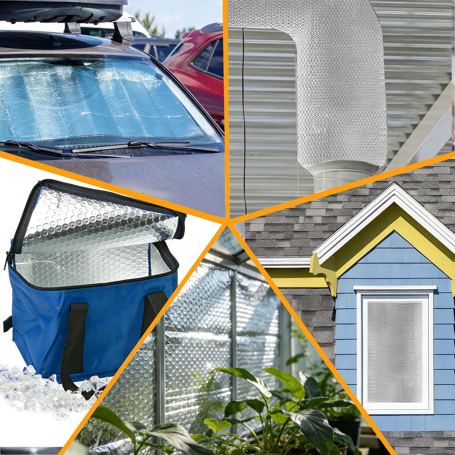 3,2 mx 60 cm Heizkörper-Reflexfolie Heizung, 3 mm dicke Isolierfolie, doppelseitige Aluminium-Luftpolsterfolie, Thermofolie mit Klebepads für Fahrzeuge, Dächer, Fenster, Rohre usw – Bild 7