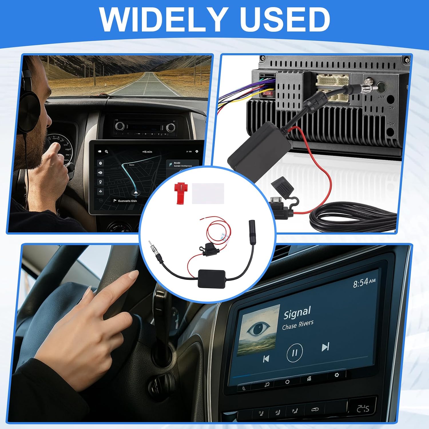 Menibeuty Autoradio Antennenverstärker Universal 12V FM/AM, Autoantenne Signalverstärker Autoantennenverstärker, Dab Splitter Autoradio Dab Antenne Auto für Autoradios Auto FM Radio Antenne – Bild 7