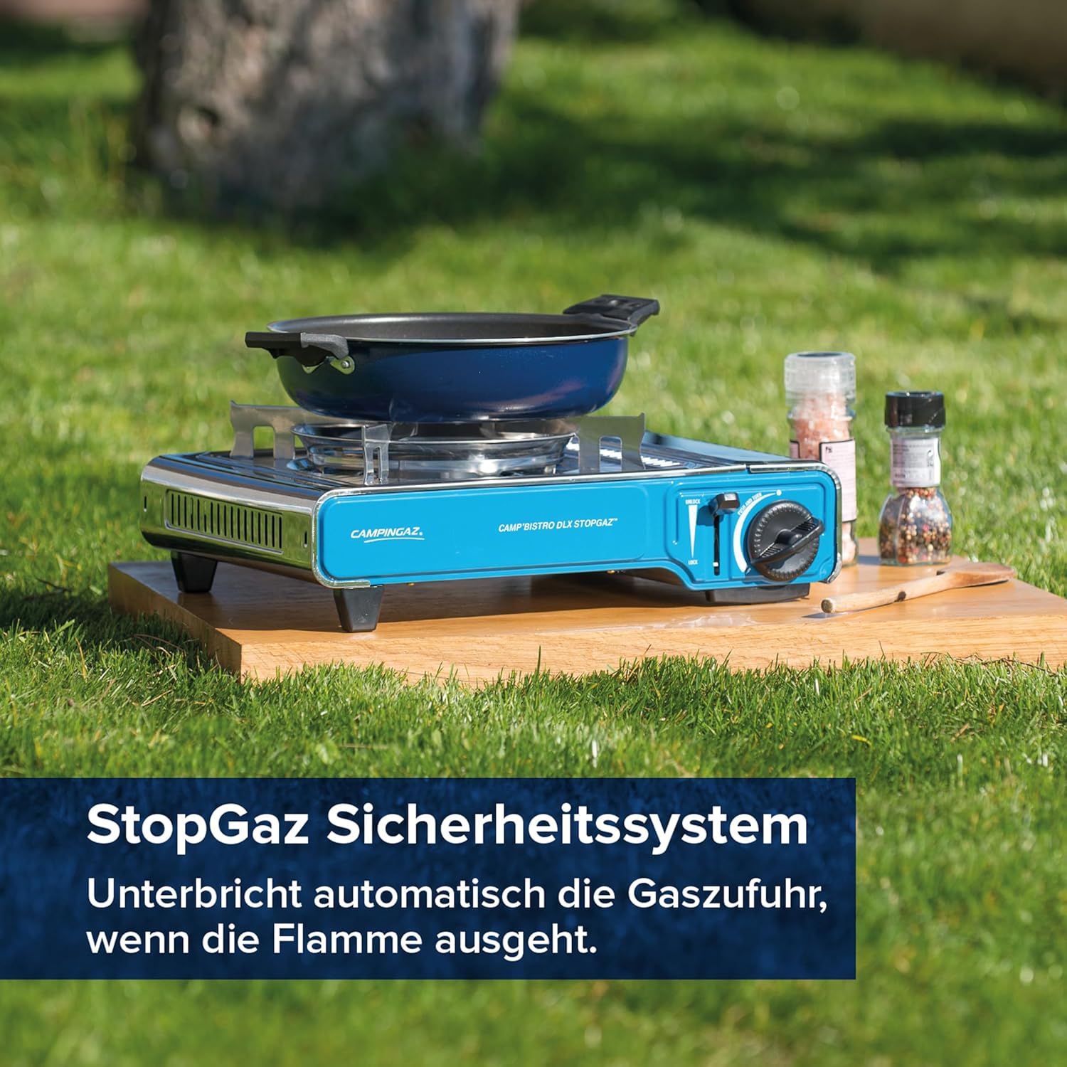 Campingaz Camp'Bistro DLX Stopgaz Campingkocher, Blau – Bild 2
