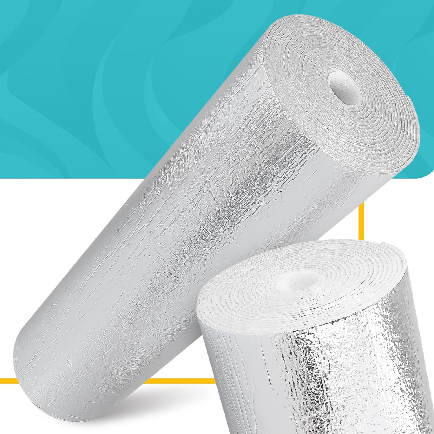 Heizkörper-Reflexfolie, Heizungs-Isolierfolie, 3 x 0,5 x 5 m, Isoliermatte, Thermofolie, Isolierfolie, Wärmereflektor, Wanddämmung, Böden, Dachböden, Garage, Fenster, Kälteschutz, Schuppen, Hütte, Zwinger, Wohnmobil – Bild 2