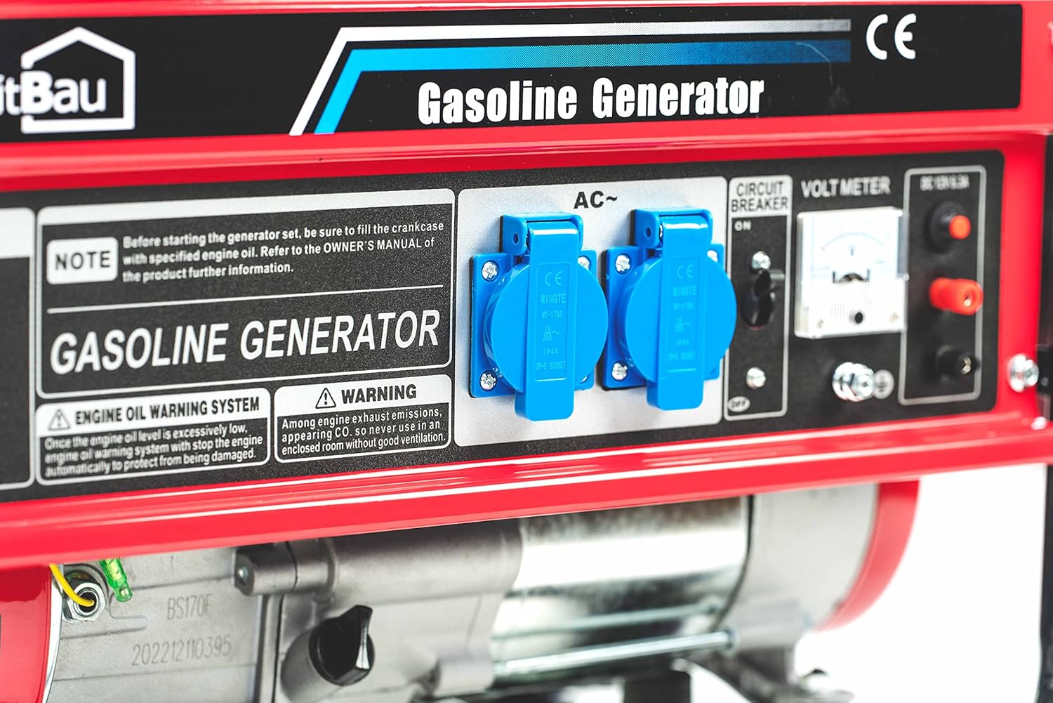 doitBau 3000 W BS3500 benzinbetriebener Stromgenerator mit 3 kW Maximalleistung, Generator und Notstromgenerator, 7 PS, 4-Takt-AVR und Überlastschutz mit Seilzugstarter – Bild 7