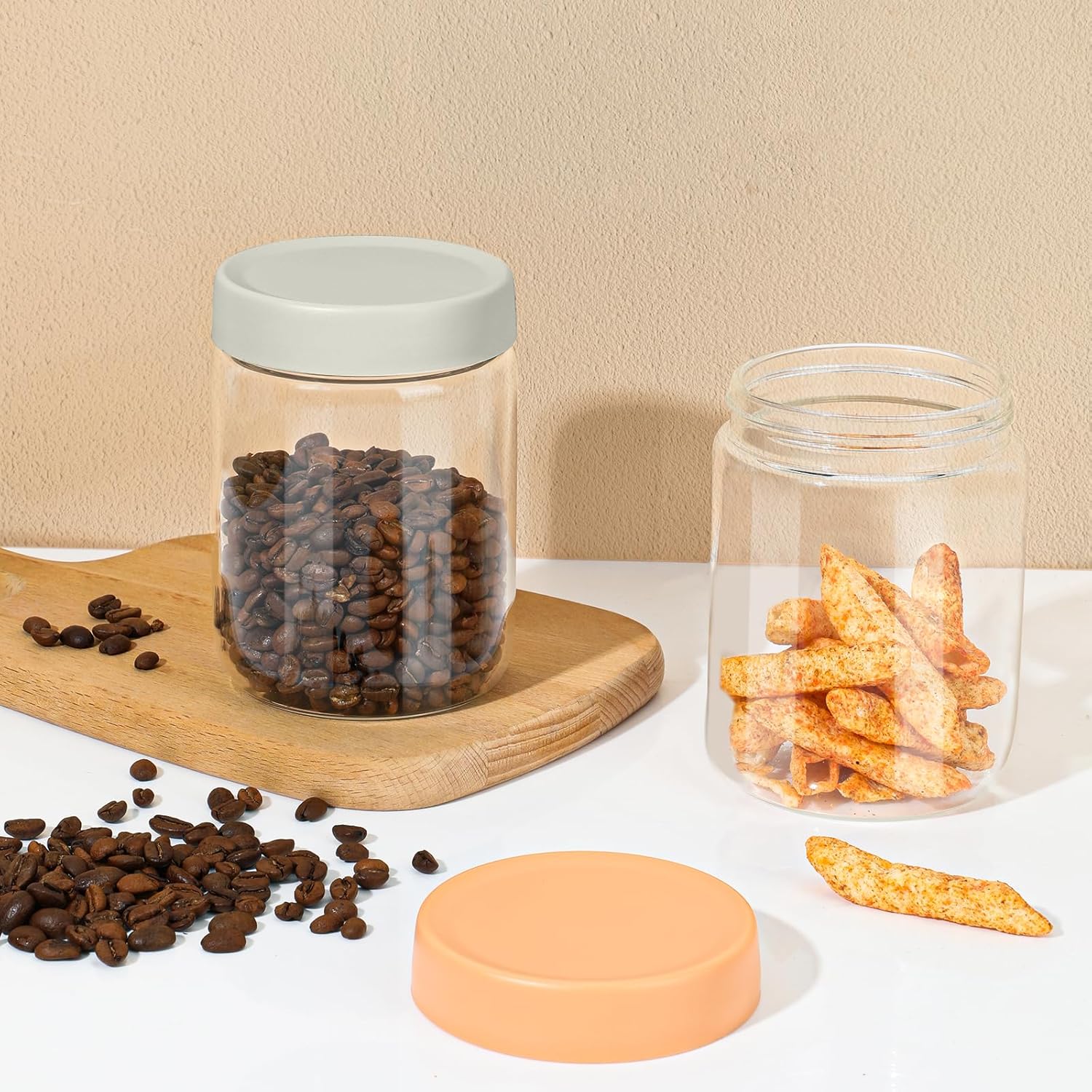 4 Stück 600-ml-Meal-Prep-Gläser, ideal für Meal-Prep und Overnight-Oats-Gläser. Praktische Meal-Prep-Boxen zum Aufbewahren, Marinieren und Zubereiten von Mahlzeiten. Mehrzweck-Einmachglas – Bild 6