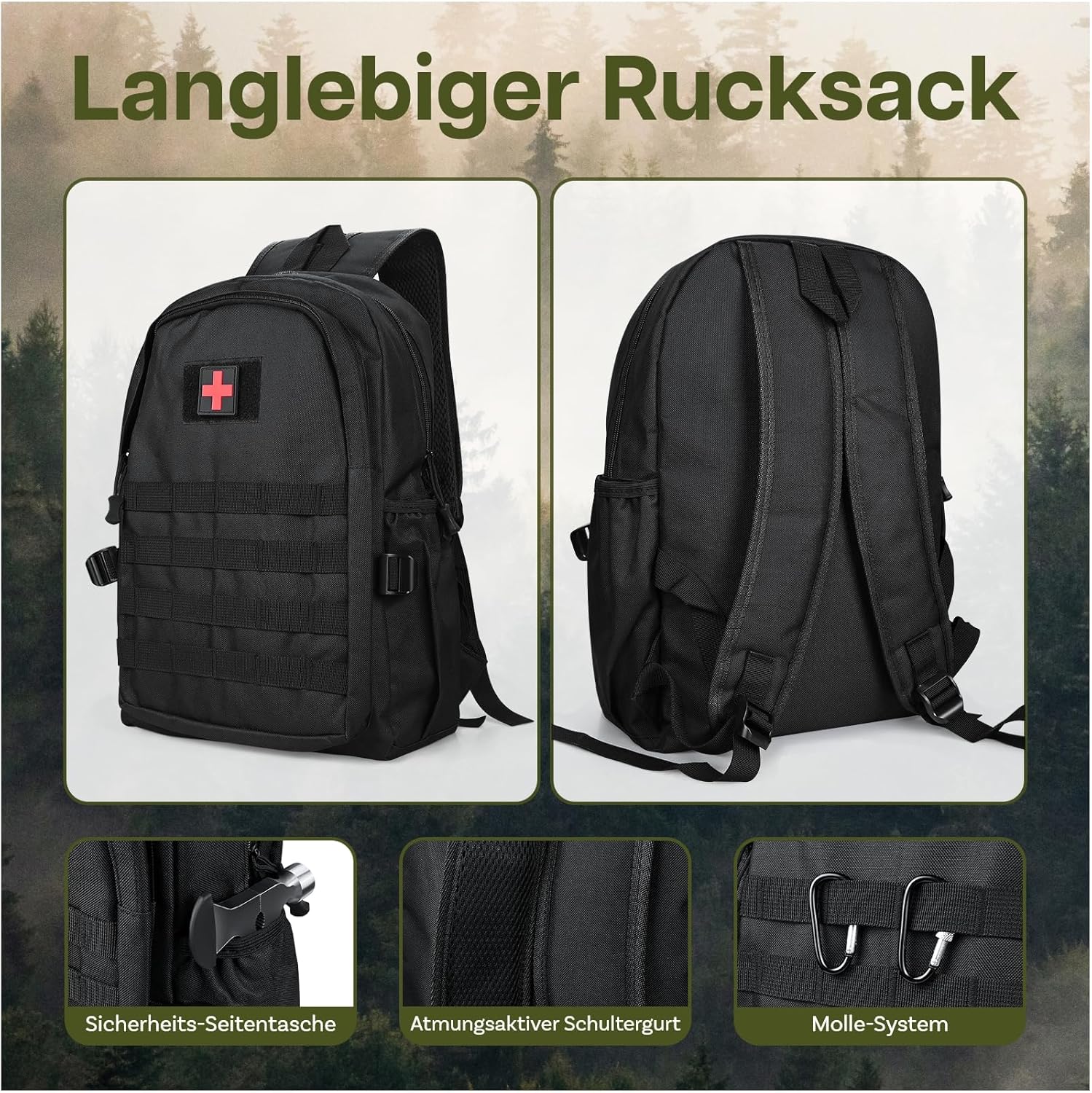 Survival Kit All-in-1 – MMOBIEL Notfallset – Survival-Ausrüstung mit Wasserfilter, Multitool etc. für Outdoor, Camping, Abenteuer, Outdoor-Wandern – Geschenke für Männer – Bild 2
