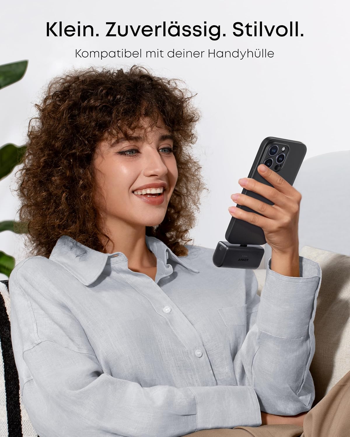 Anker Nano Power Bank, 5000 mAh Power Bank 22,5 W, integrierter faltbarer USB-C-Anschluss, kompatibel mit iPhone 15, Samsung S22/23-Serie, Note20/10-Serie, Huawei, iPad Pro/Air, AirPods und mehr – | Kompatibilität: iPhone 17 / 16 / 15, Samsung S22 / 23, Note 20 / 10, Huawei, iPad Pro / Air, AirPods und mehr – Bild 6